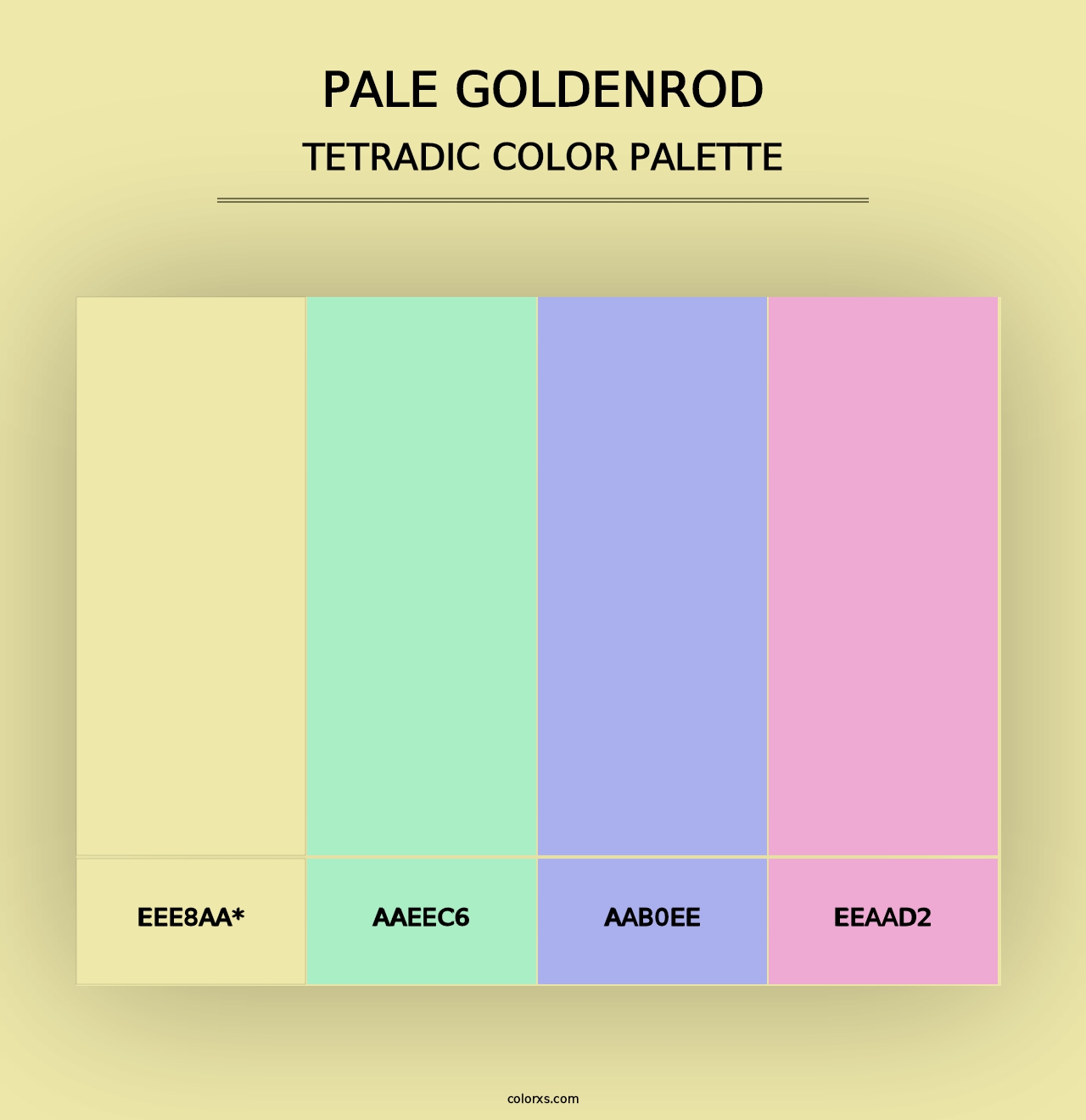 Pale Goldenrod - Tetradic Color Palette