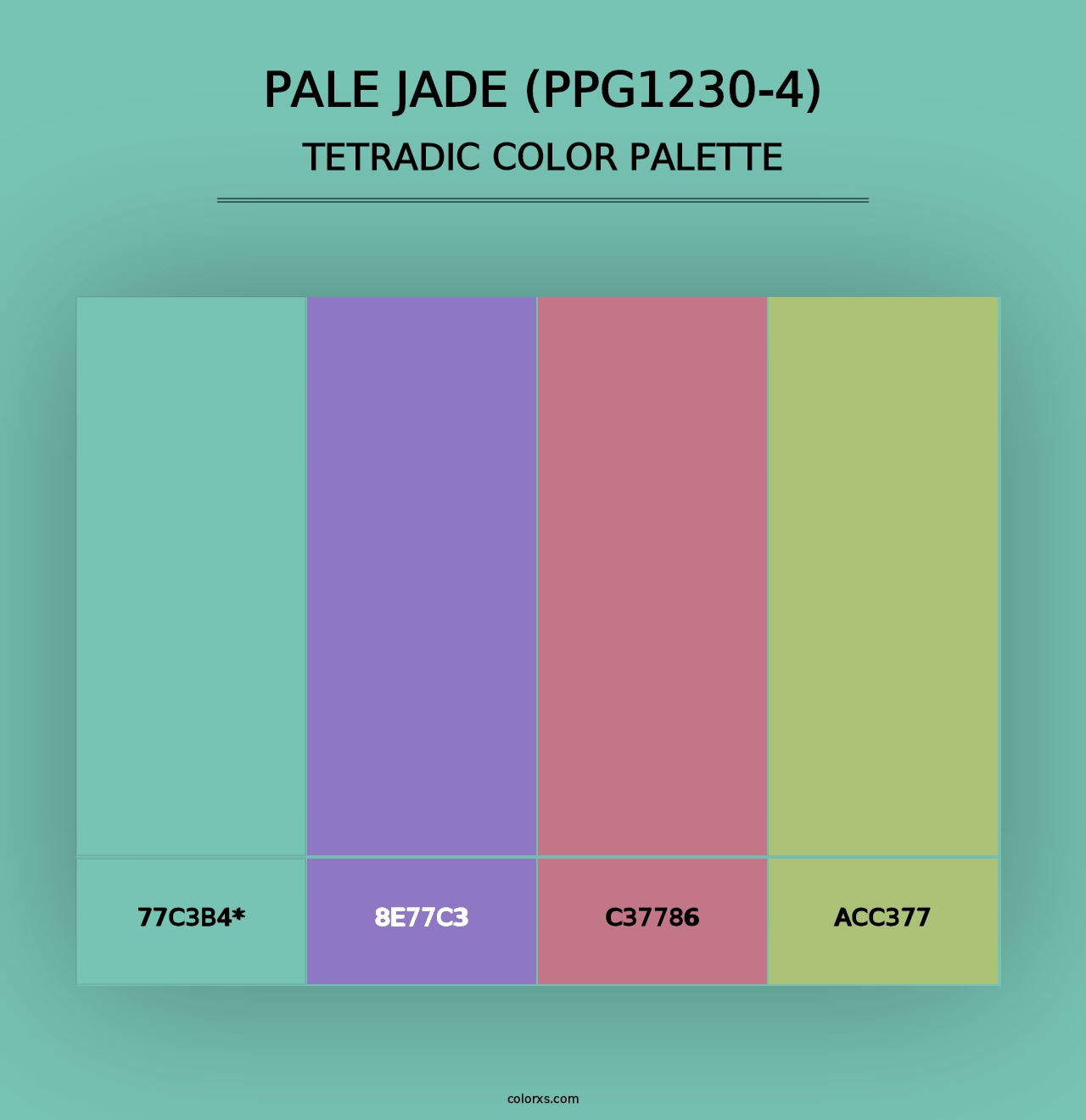 Pale Jade (PPG1230-4) - Tetradic Color Palette