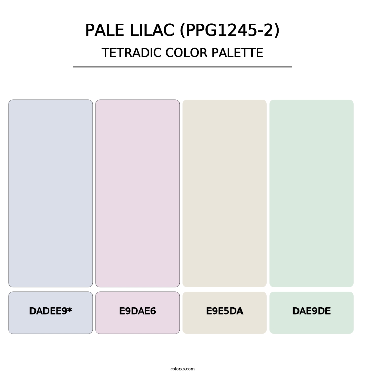 Pale Lilac (PPG1245-2) - Tetradic Color Palette