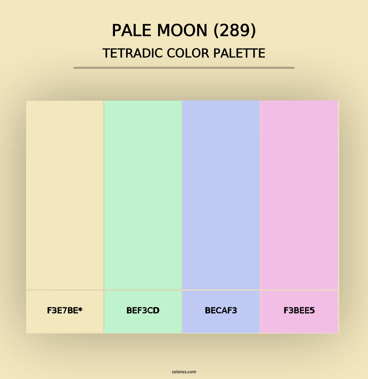 Pale Moon (289) - Tetradic Color Palette