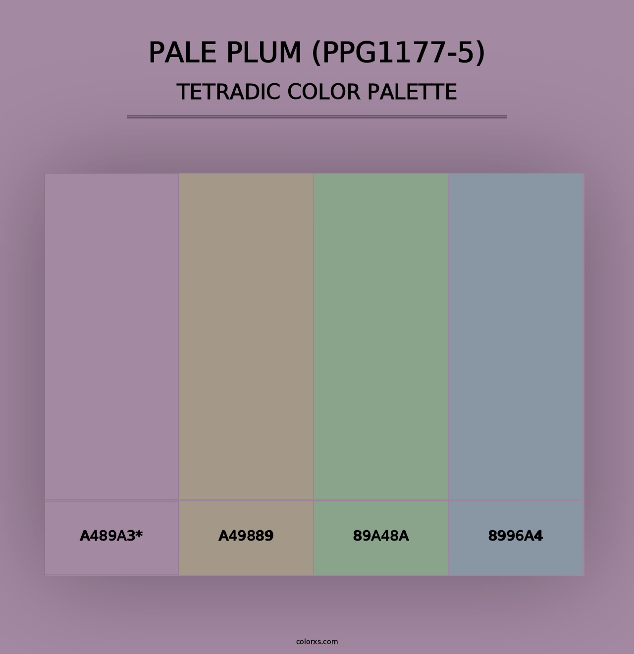 Pale Plum (PPG1177-5) - Tetradic Color Palette