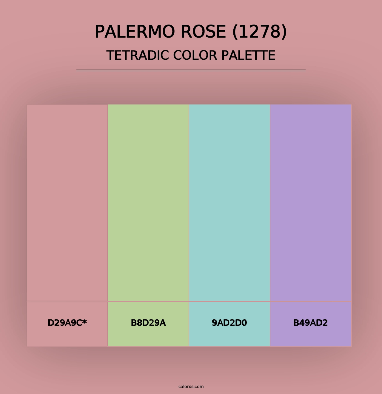 Palermo Rose (1278) - Tetradic Color Palette