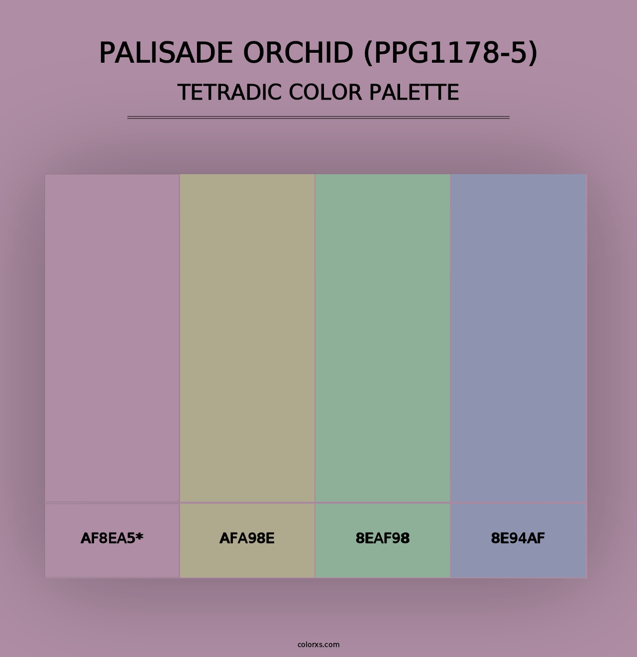 Palisade Orchid (PPG1178-5) - Tetradic Color Palette