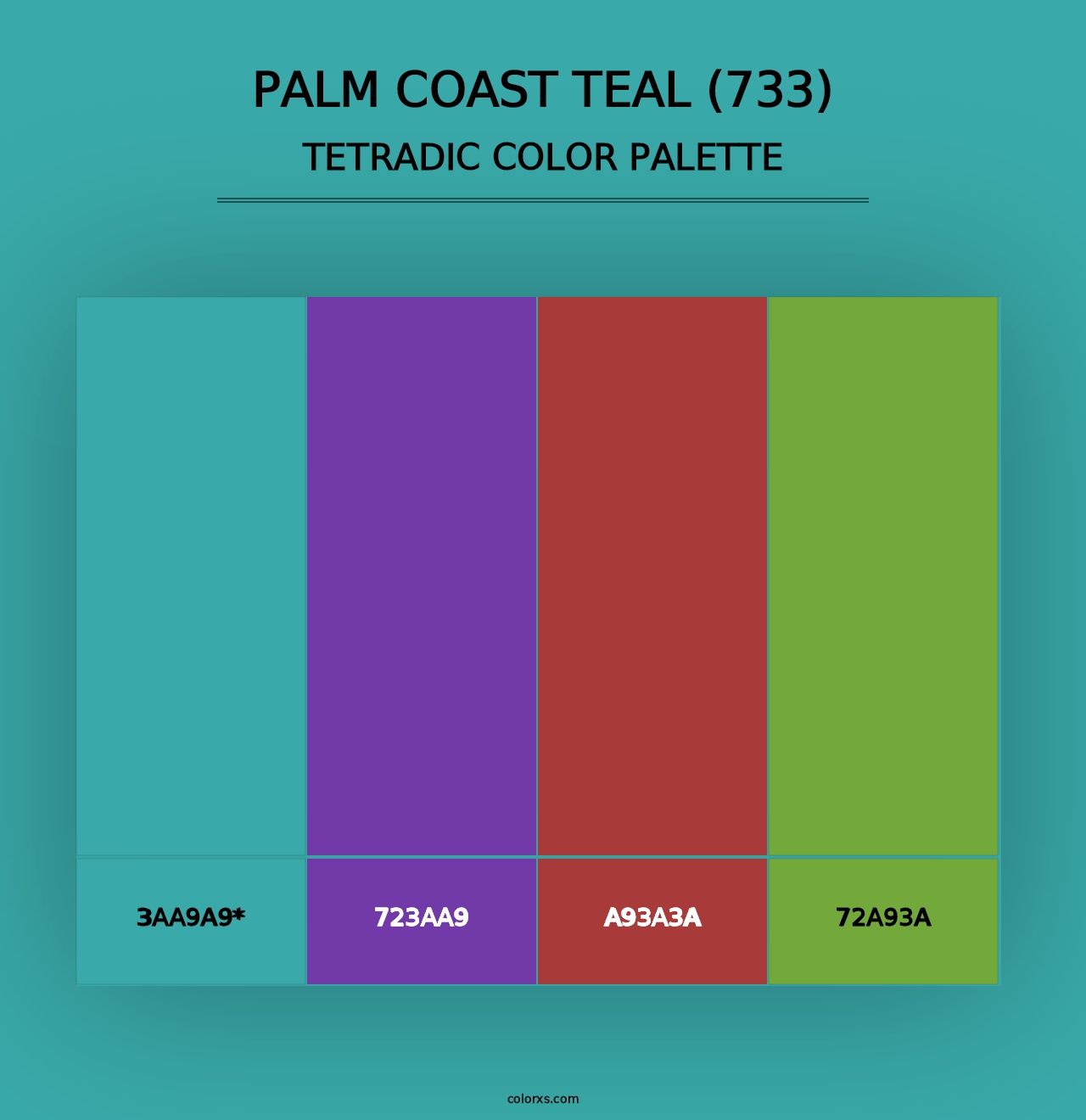 Palm Coast Teal (733) - Tetradic Color Palette