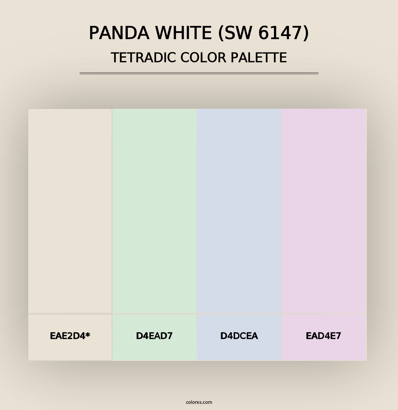 Panda White (SW 6147) - Tetradic Color Palette