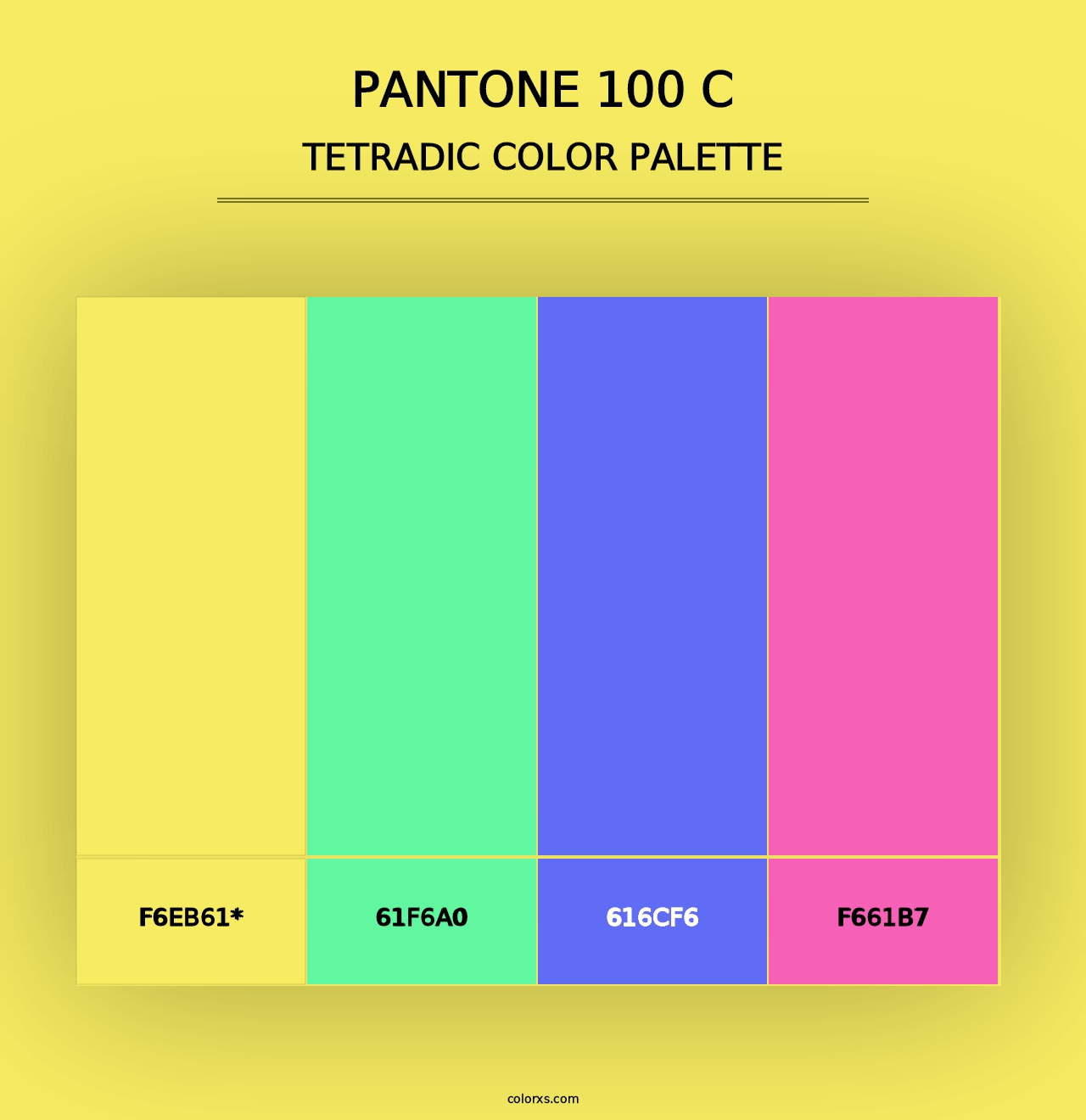 PANTONE 100 C - Tetradic Color Palette