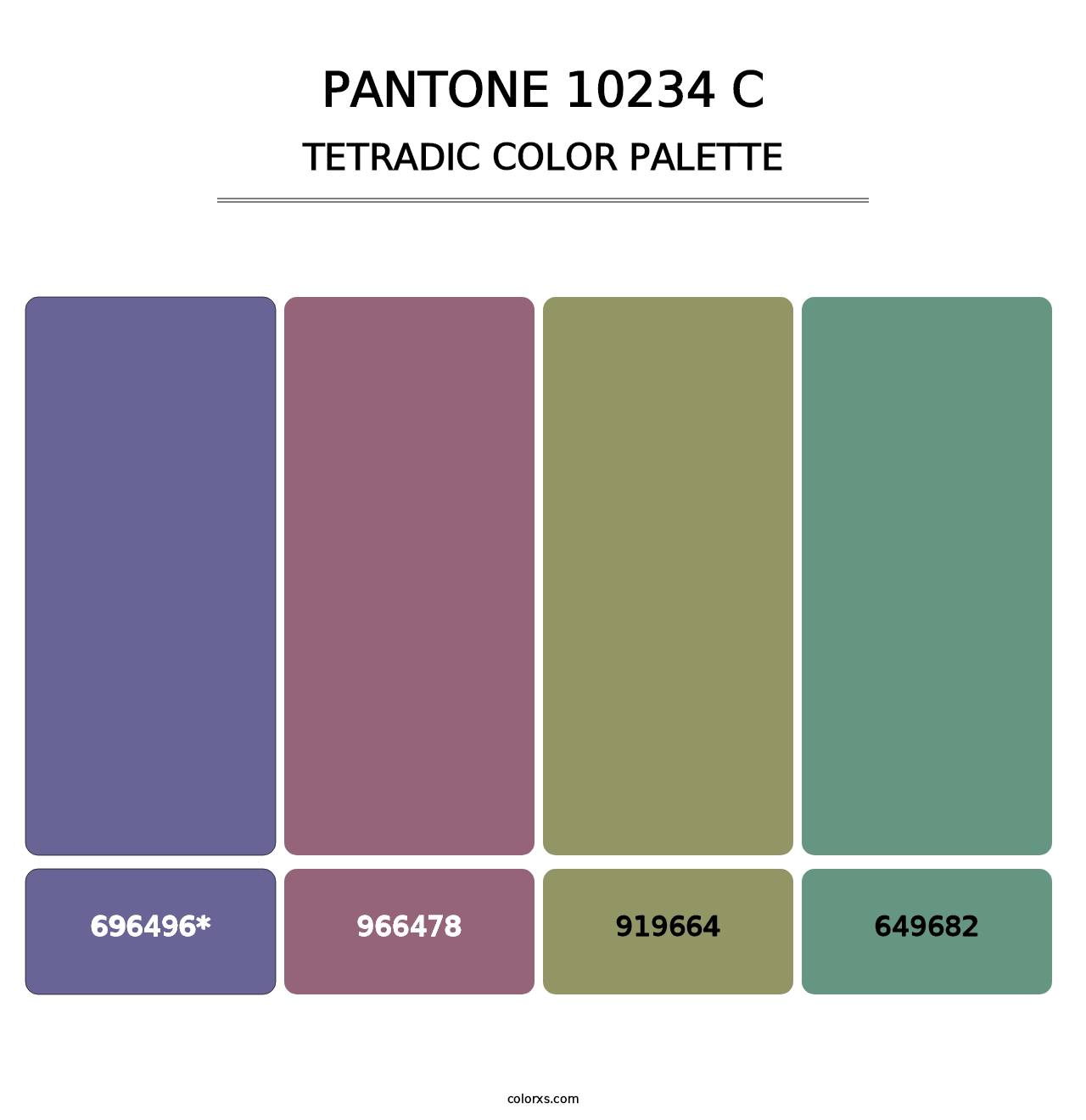 PANTONE 10234 C - Tetradic Color Palette