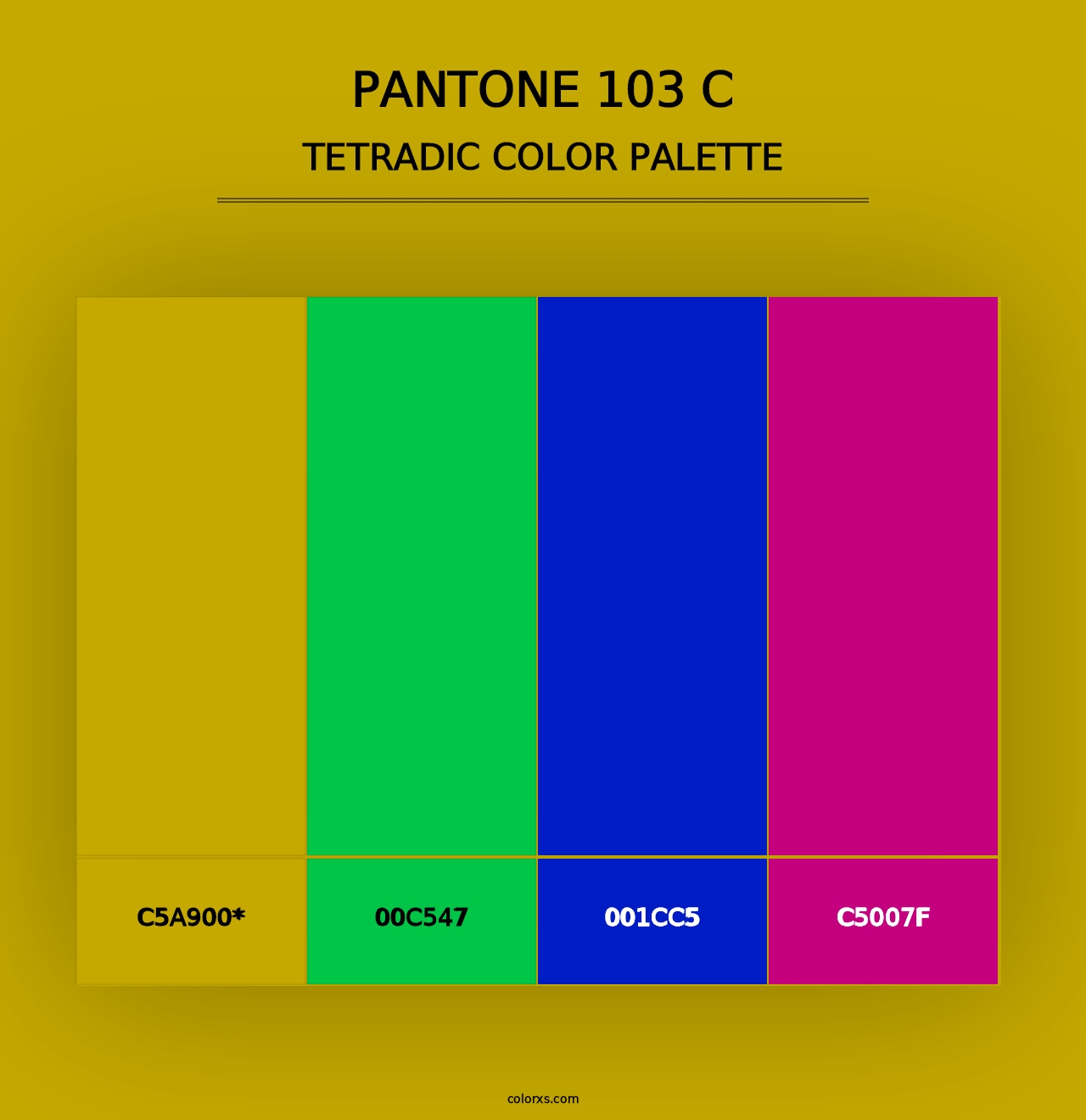 PANTONE 103 C - Tetradic Color Palette