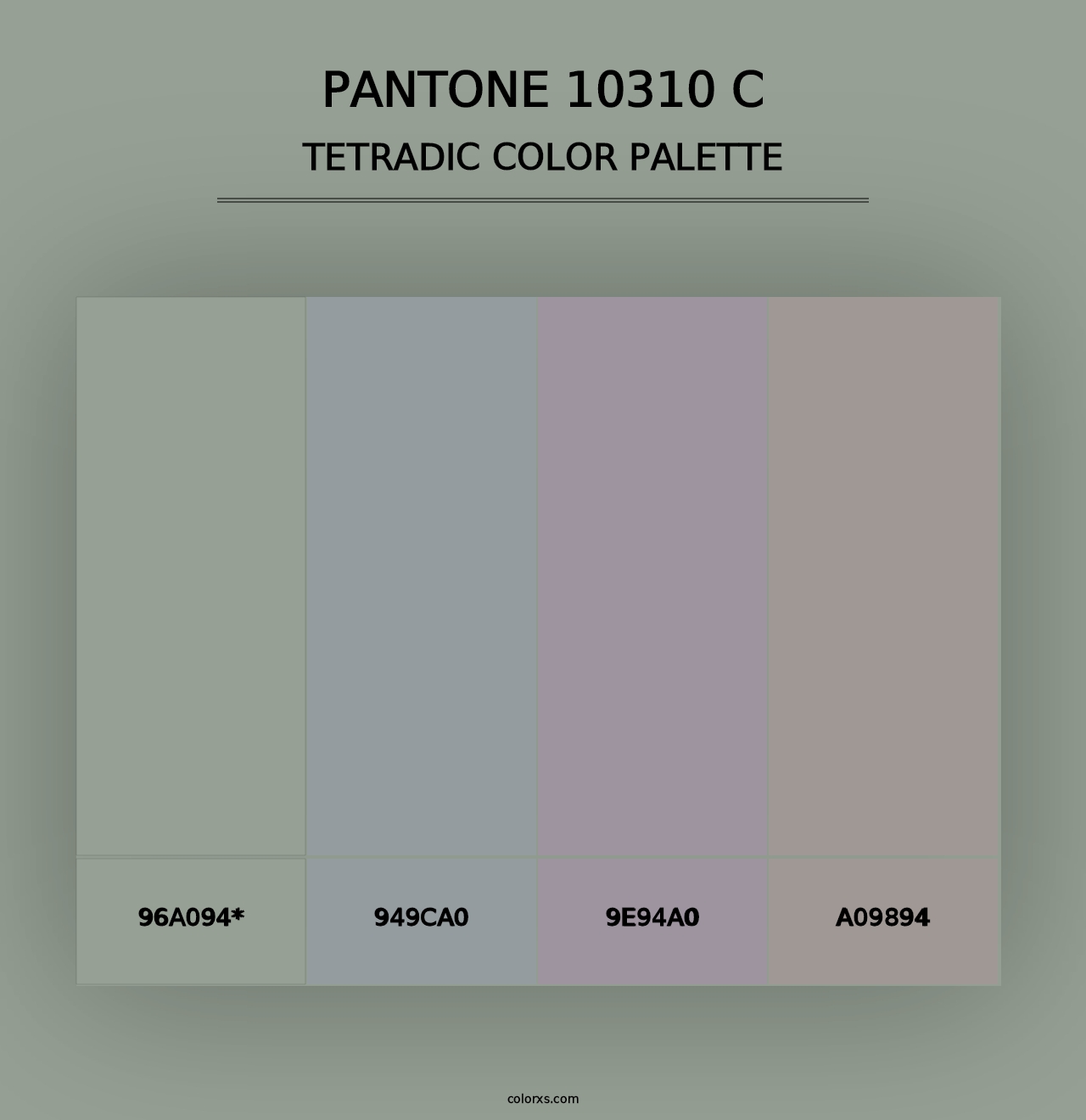 PANTONE 10310 C - Tetradic Color Palette