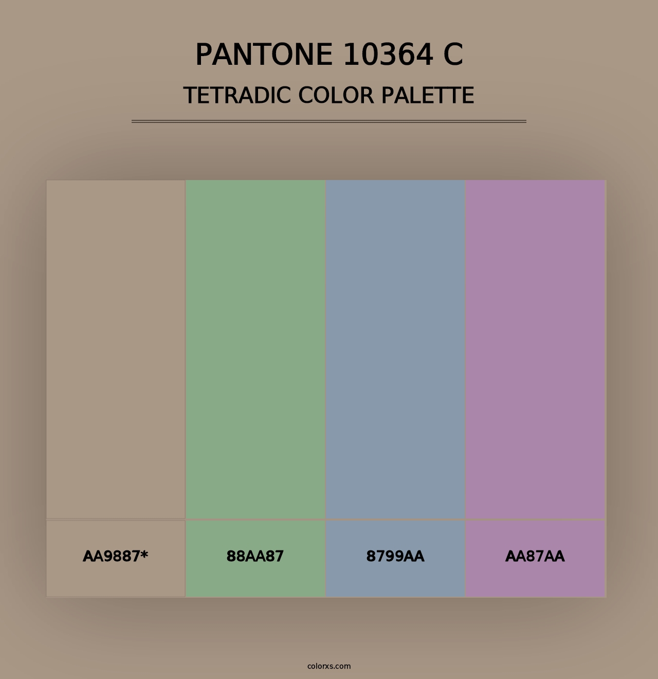 PANTONE 10364 C - Tetradic Color Palette