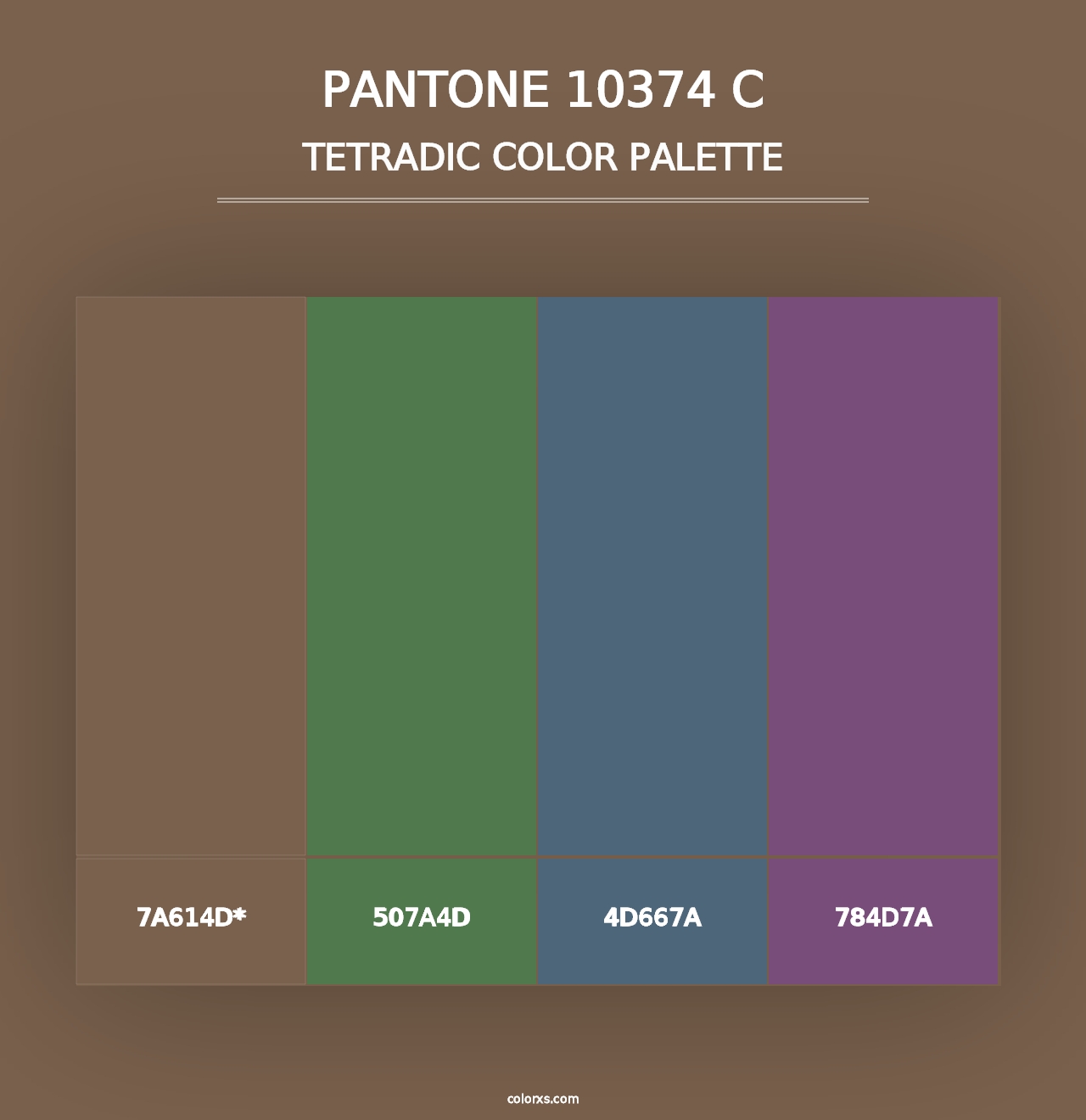 PANTONE 10374 C - Tetradic Color Palette