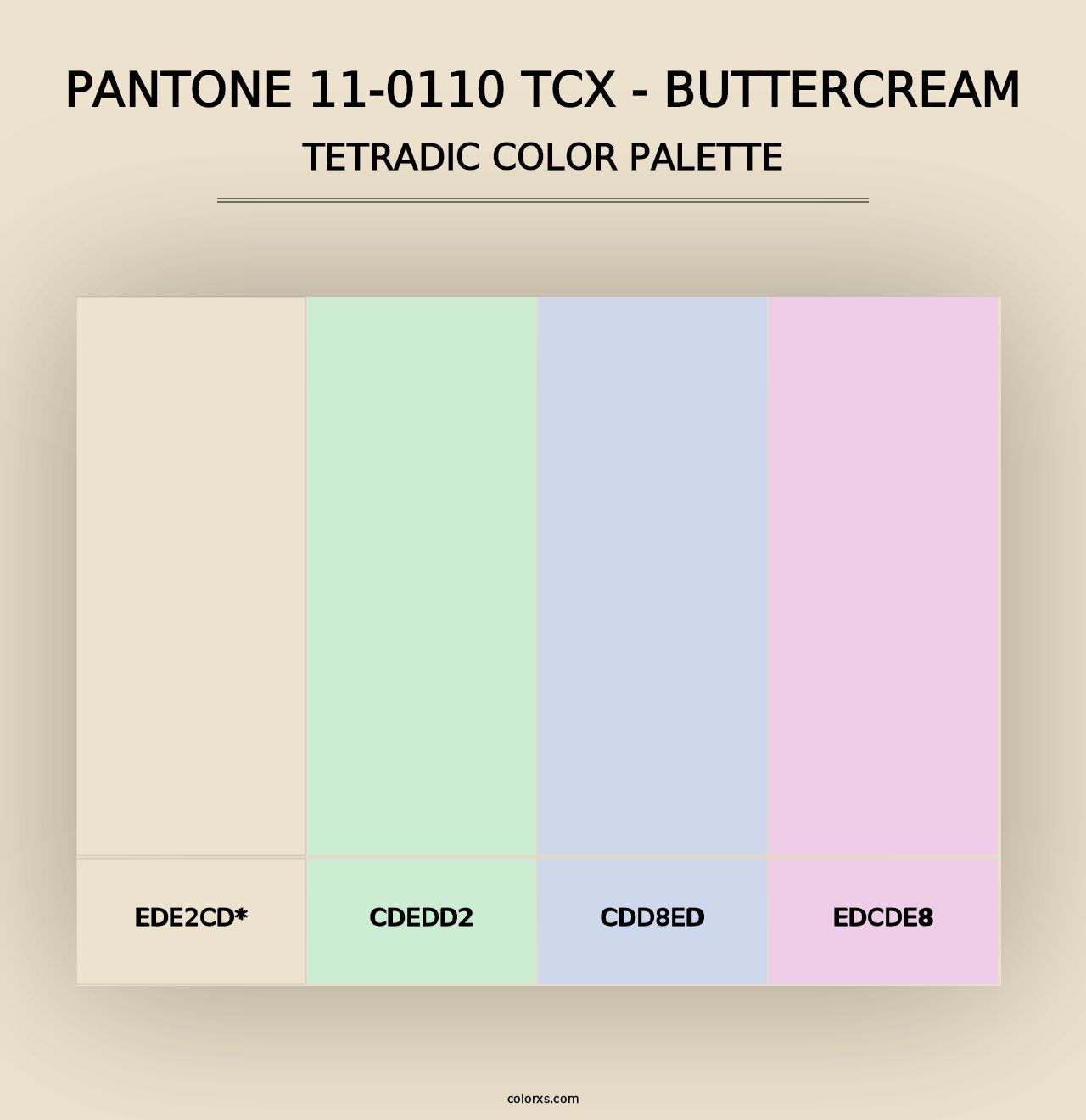 PANTONE 11-0110 TCX - Buttercream - Tetradic Color Palette