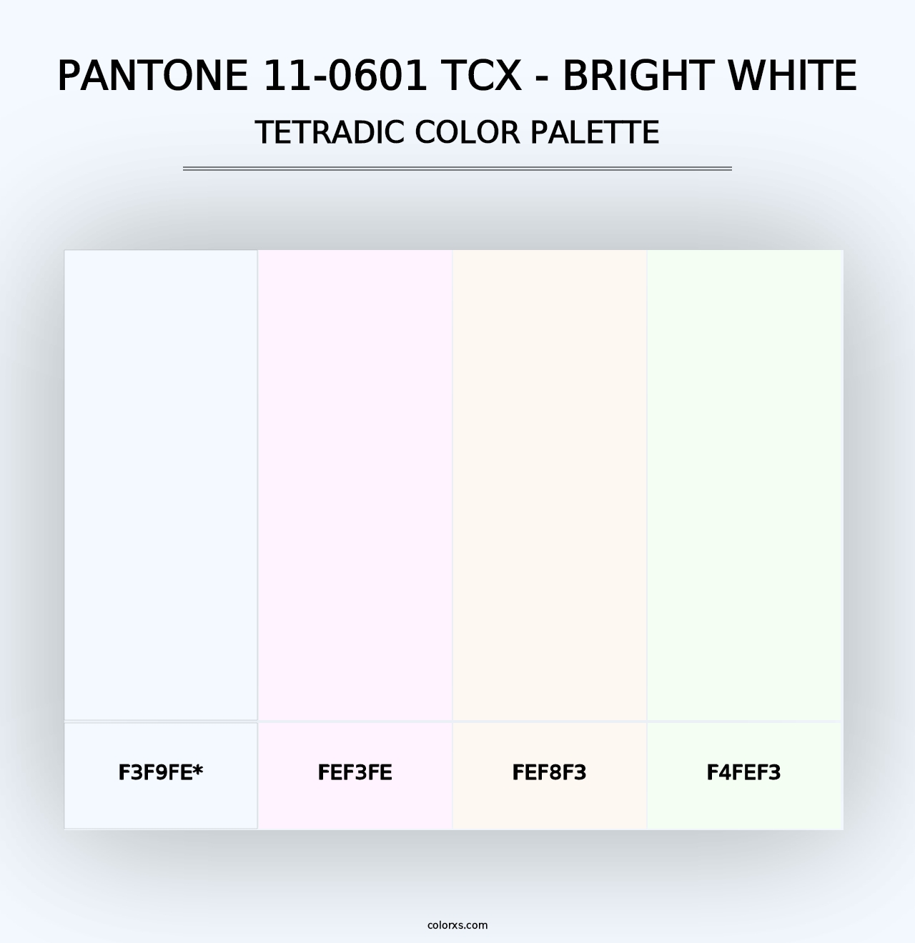 PANTONE 11-0601 TCX - Bright White - Tetradic Color Palette