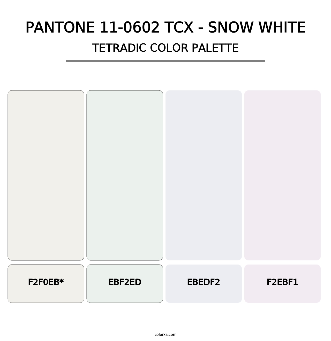 PANTONE 11-0602 TCX - Snow White color palettes - colorxs.com