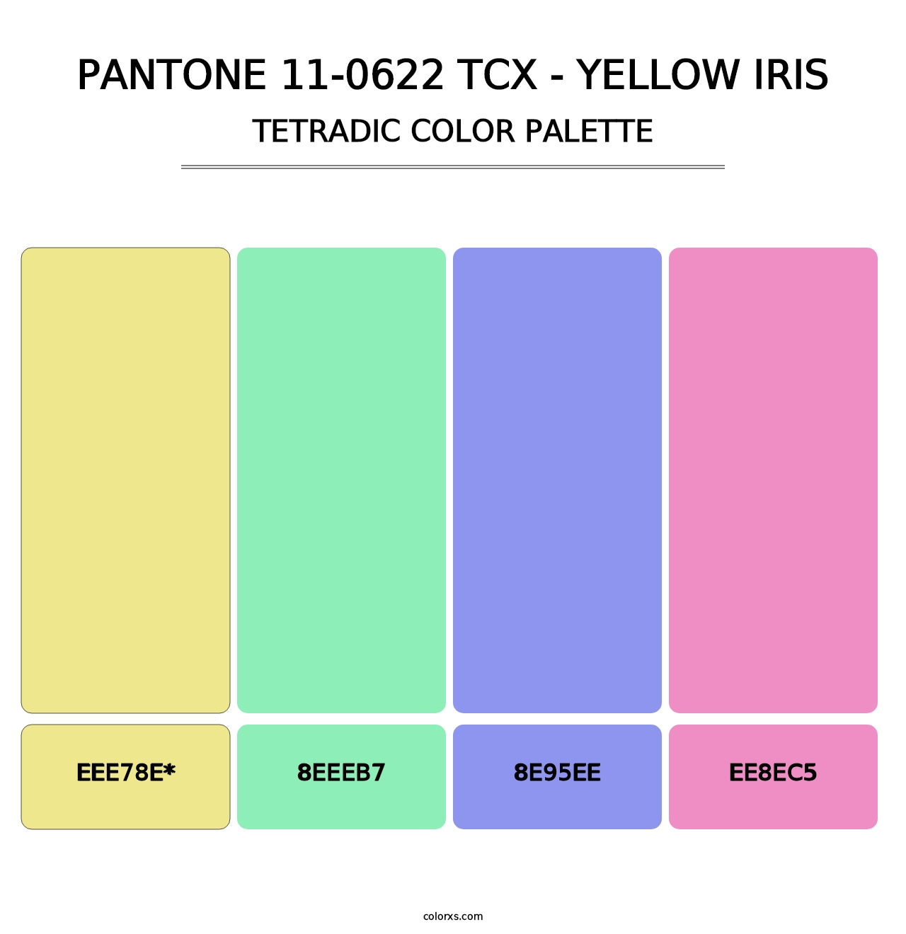 PANTONE 11-0622 TCX - Yellow Iris - Tetradic Color Palette