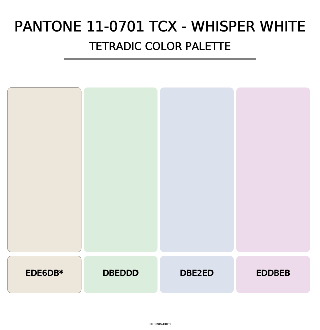 PANTONE 11-0701 TCX - Whisper White - Tetradic Color Palette