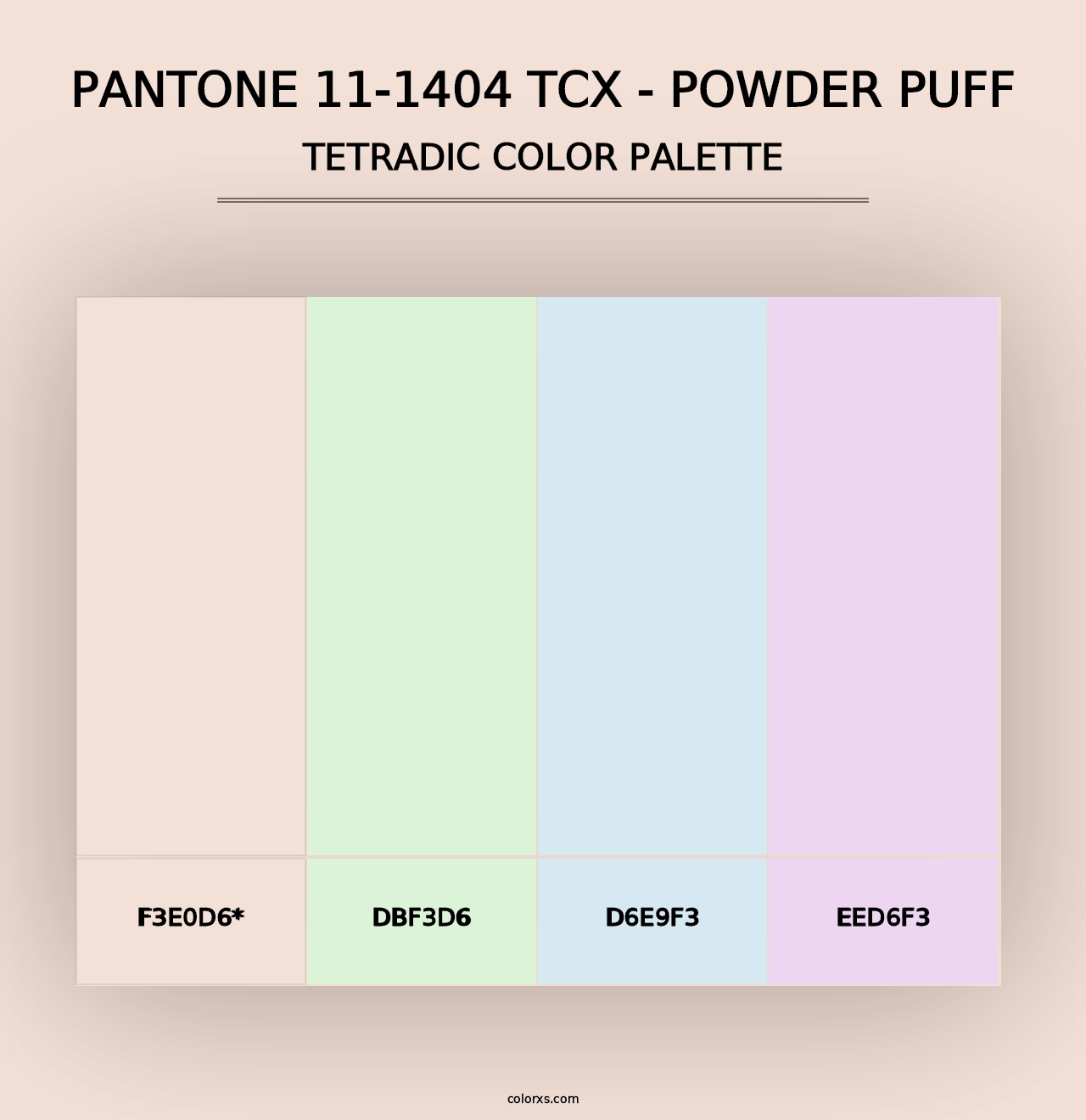 PANTONE 11-1404 TCX - Powder Puff - Tetradic Color Palette