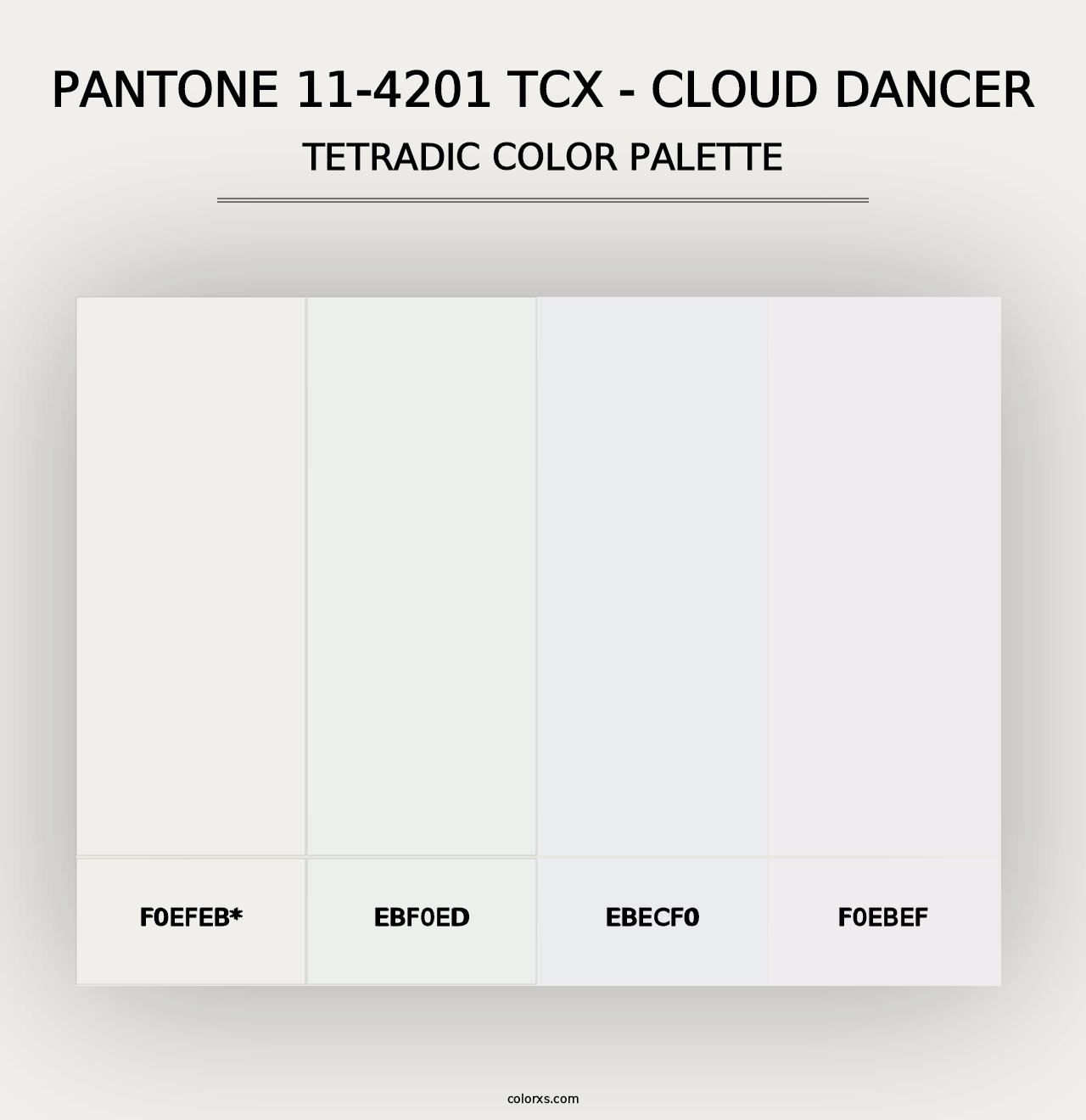 PANTONE 11-4201 TCX - Cloud Dancer - Tetradic Color Palette