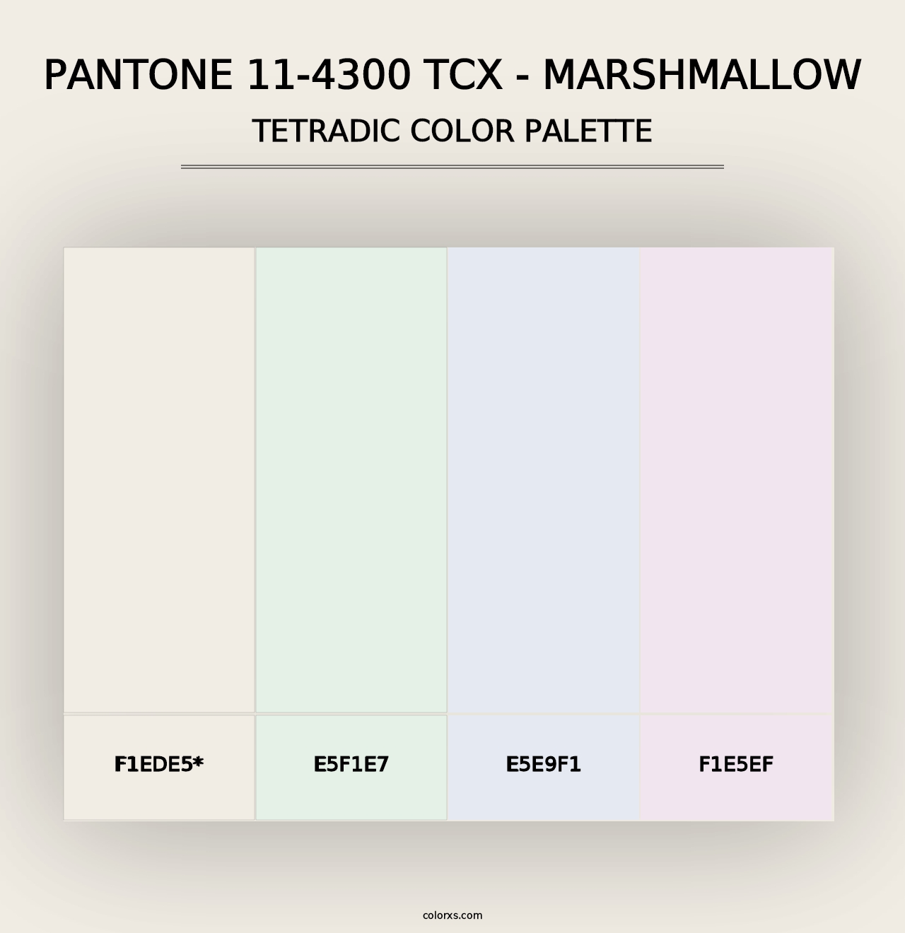 PANTONE 11-4300 TCX - Marshmallow - Tetradic Color Palette