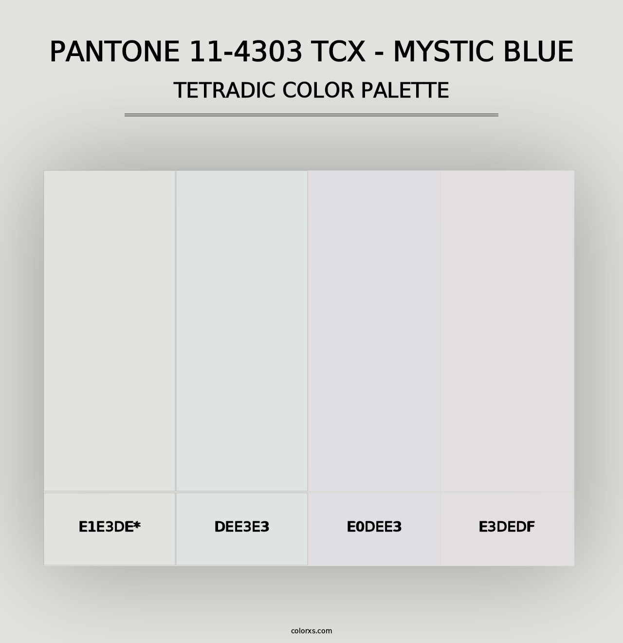 PANTONE 11-4303 TCX - Mystic Blue - Tetradic Color Palette