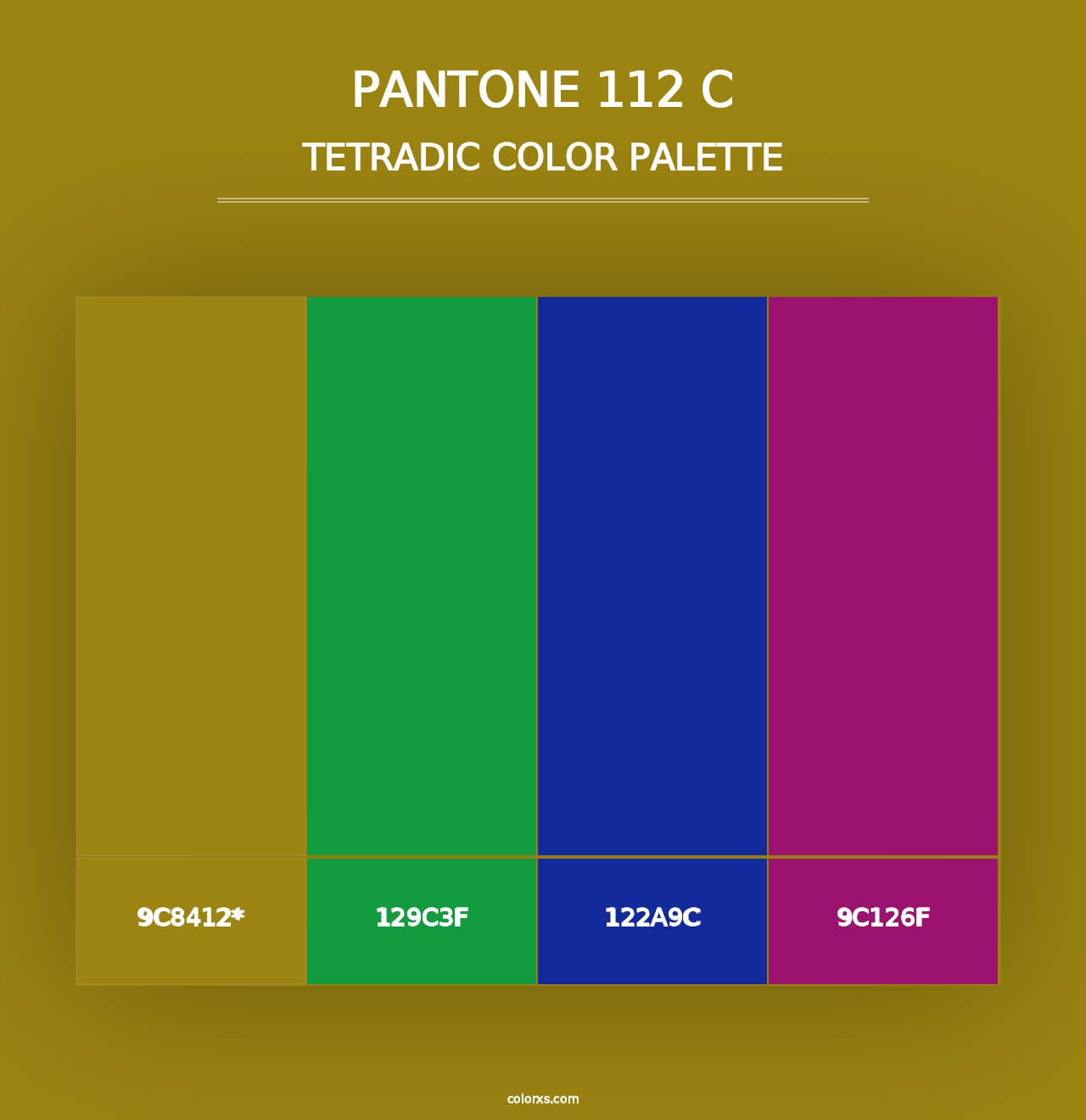 PANTONE 112 C - Tetradic Color Palette