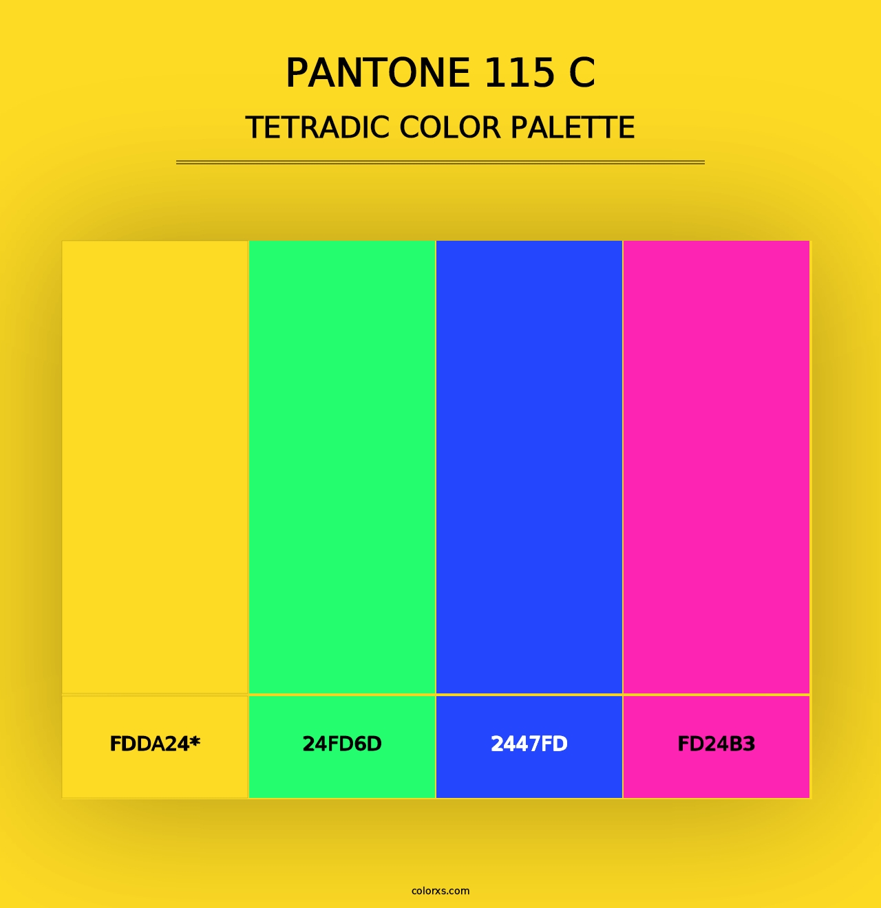 PANTONE 115 C - Tetradic Color Palette