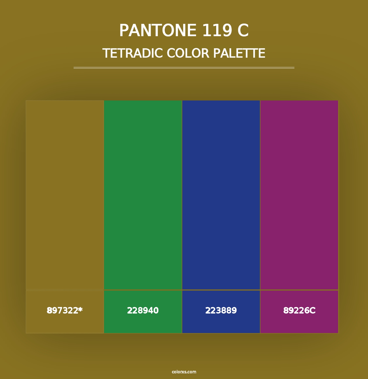 PANTONE 119 C - Tetradic Color Palette