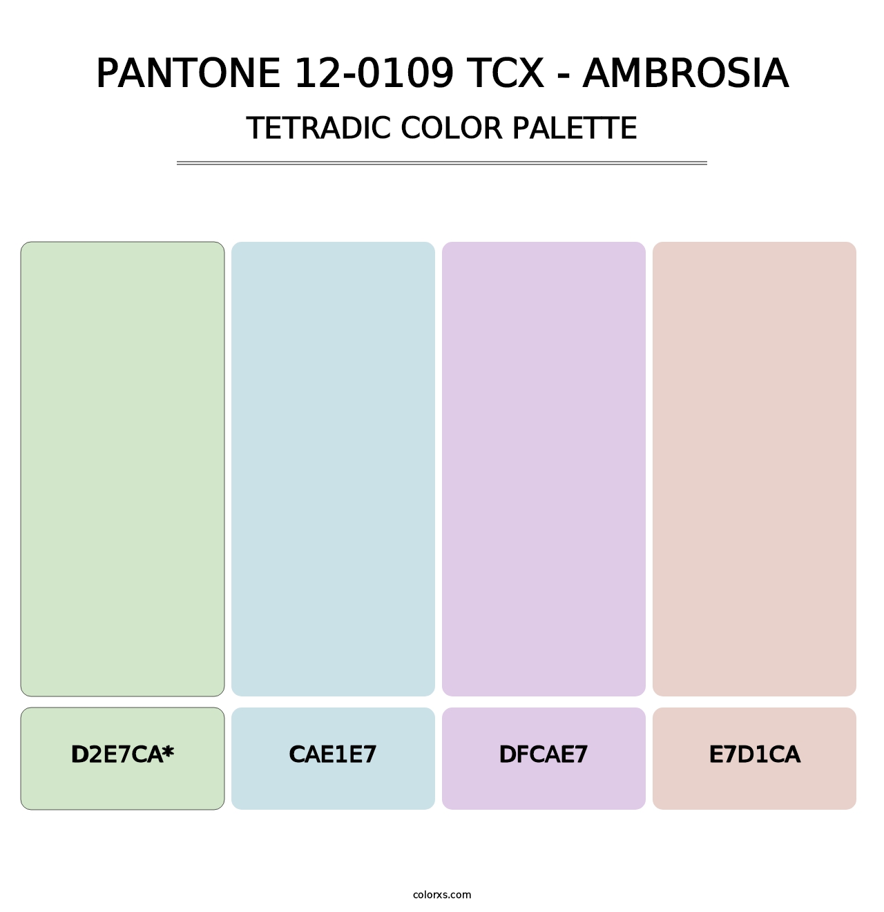 PANTONE 12-0109 TCX - Ambrosia - Tetradic Color Palette