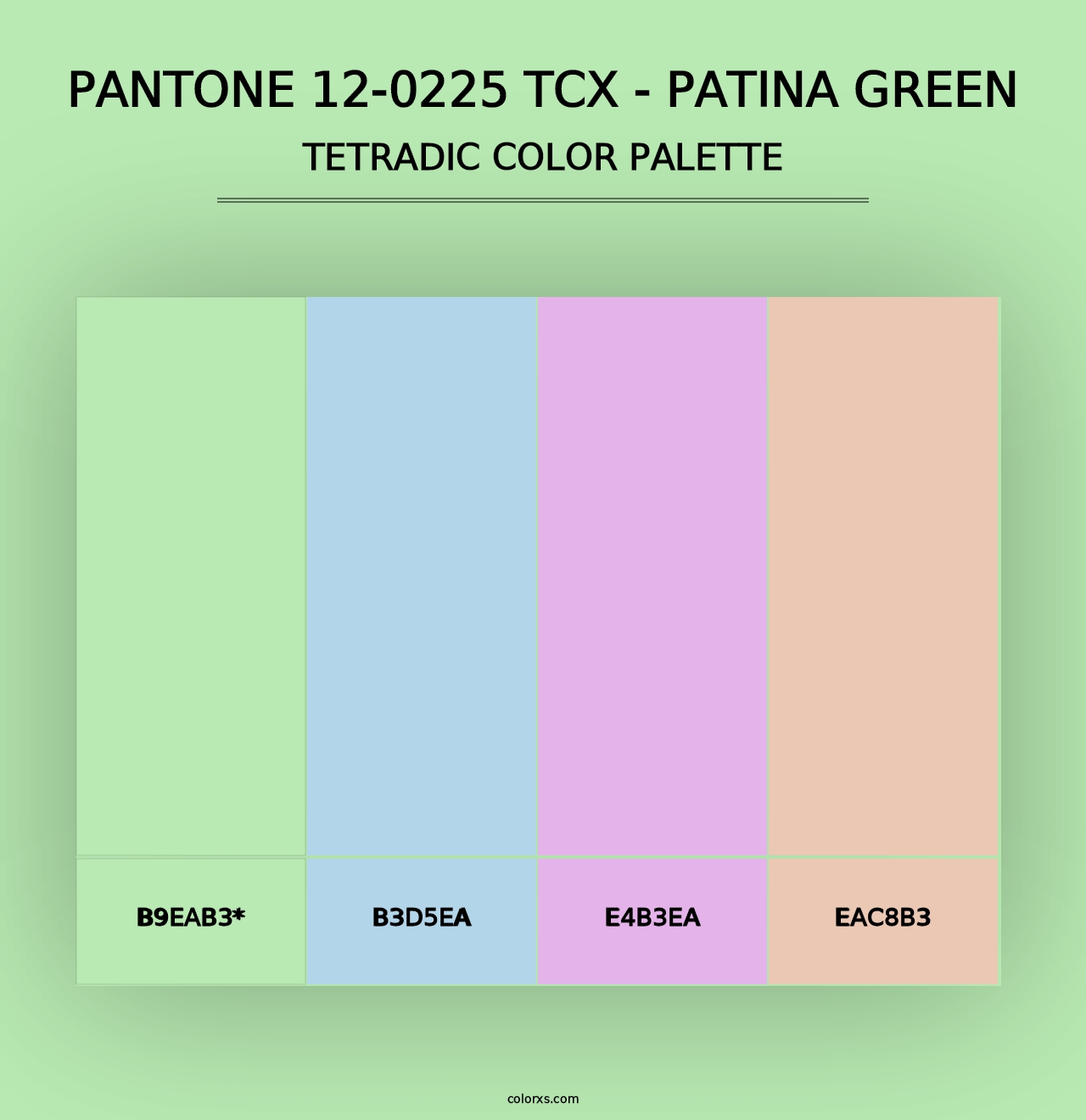 PANTONE 12-0225 TCX - Patina Green - Tetradic Color Palette