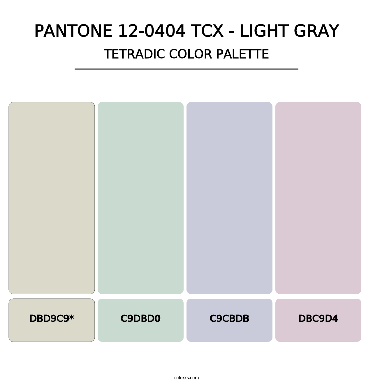 PANTONE 12-0404 TCX - Light Gray - Tetradic Color Palette