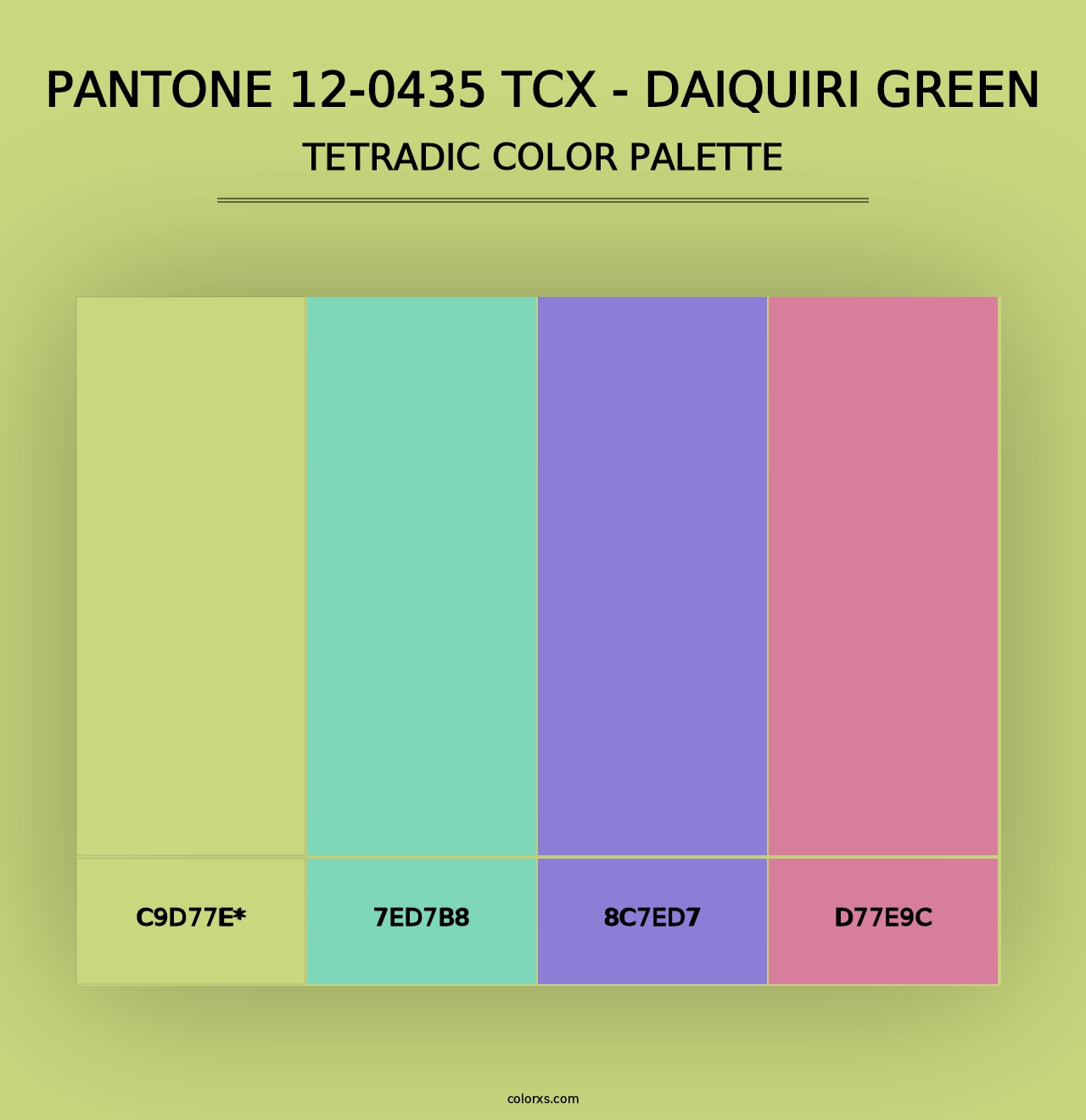 PANTONE 12-0435 TCX - Daiquiri Green - Tetradic Color Palette