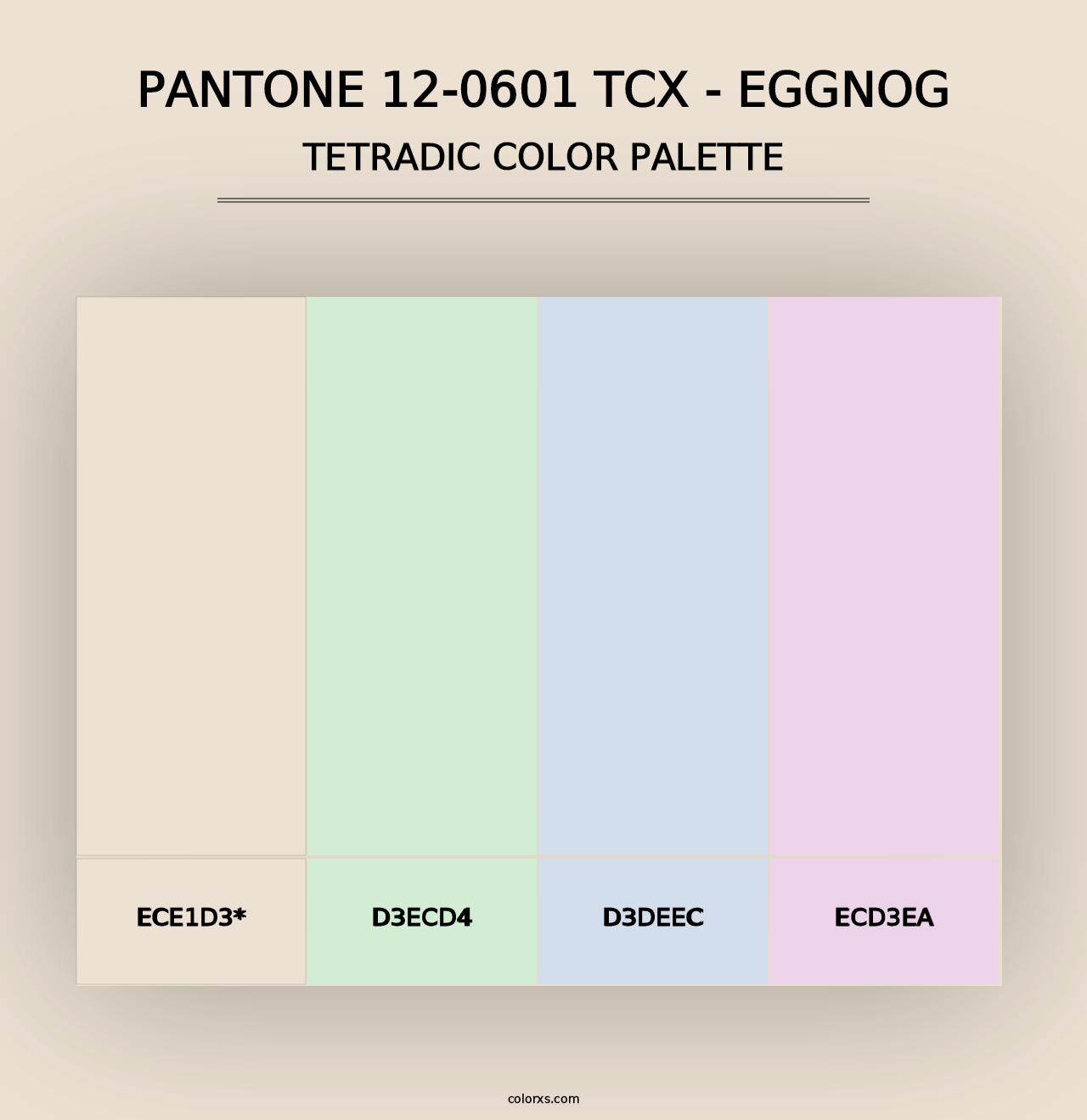 PANTONE 12-0601 TCX - Eggnog - Tetradic Color Palette