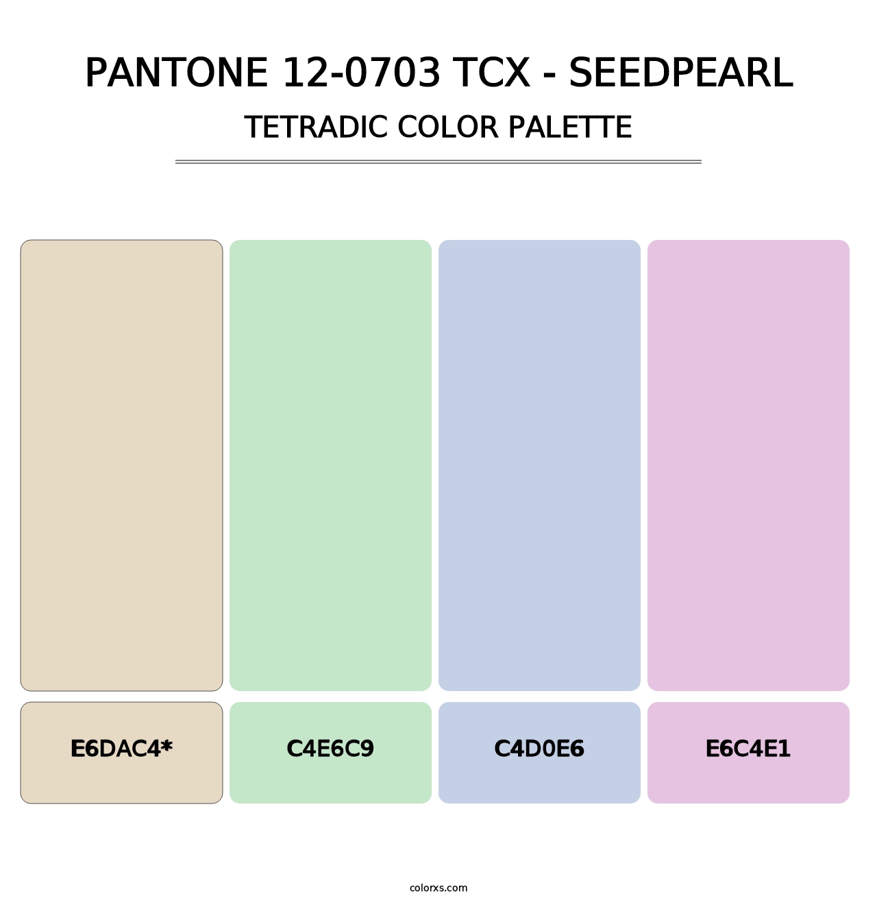 PANTONE 12-0703 TCX - Seedpearl - Tetradic Color Palette