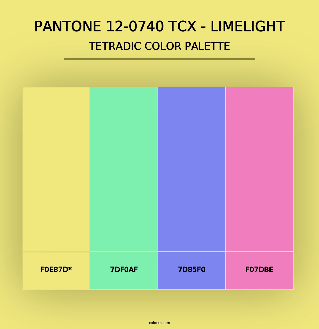 PANTONE 12-0740 TCX - Limelight - Tetradic Color Palette