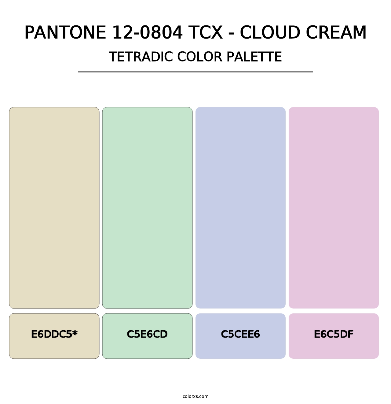 PANTONE 12-0804 TCX - Cloud Cream - Tetradic Color Palette