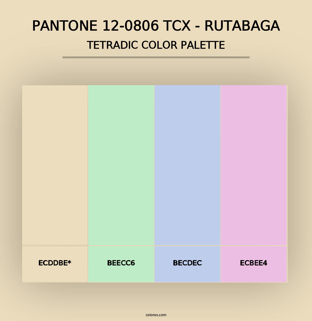 PANTONE 12-0806 TCX - Rutabaga - Tetradic Color Palette