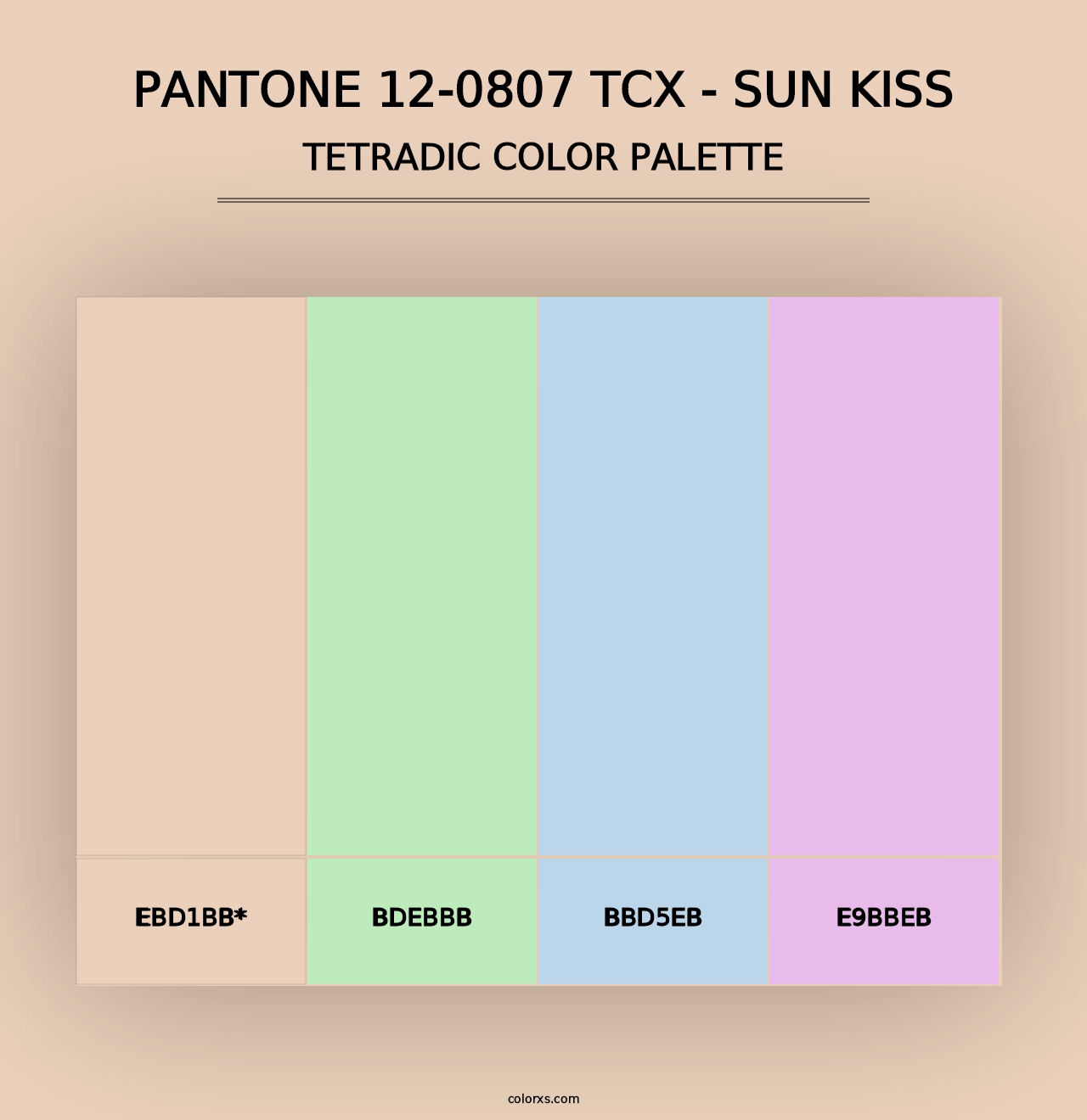 PANTONE 12-0807 TCX - Sun Kiss - Tetradic Color Palette