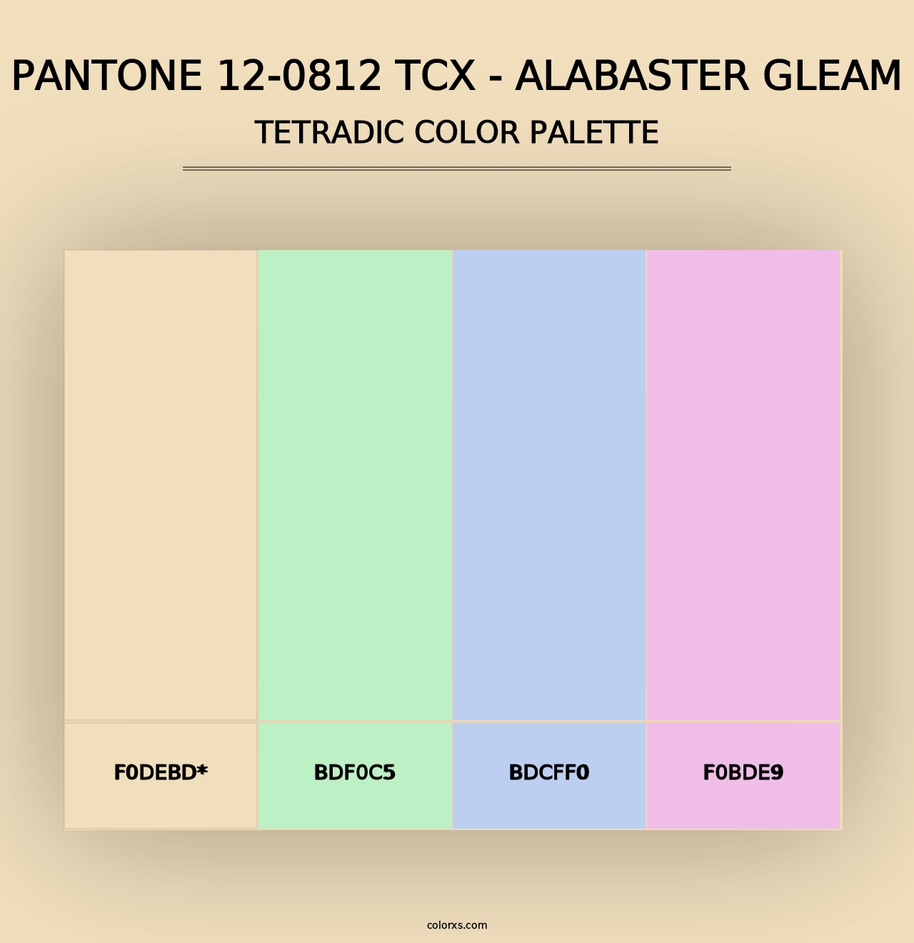 PANTONE 12-0812 TCX - Alabaster Gleam - Tetradic Color Palette