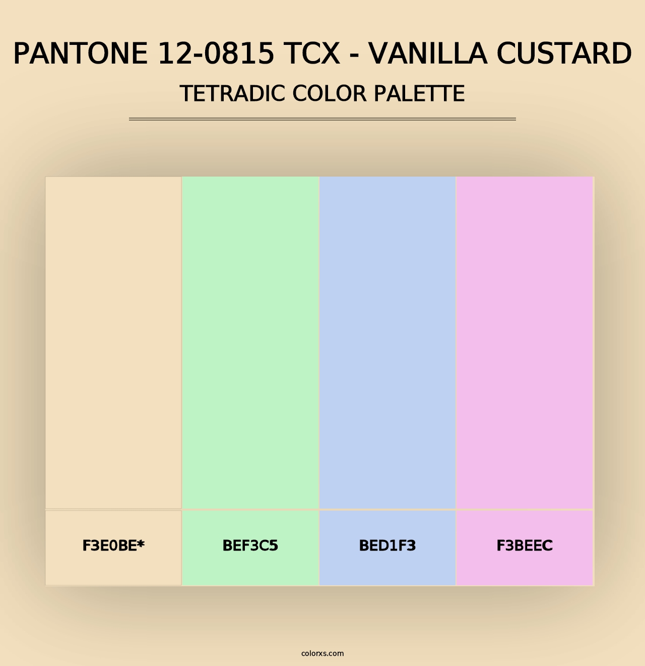 PANTONE 12-0815 TCX - Vanilla Custard - Tetradic Color Palette