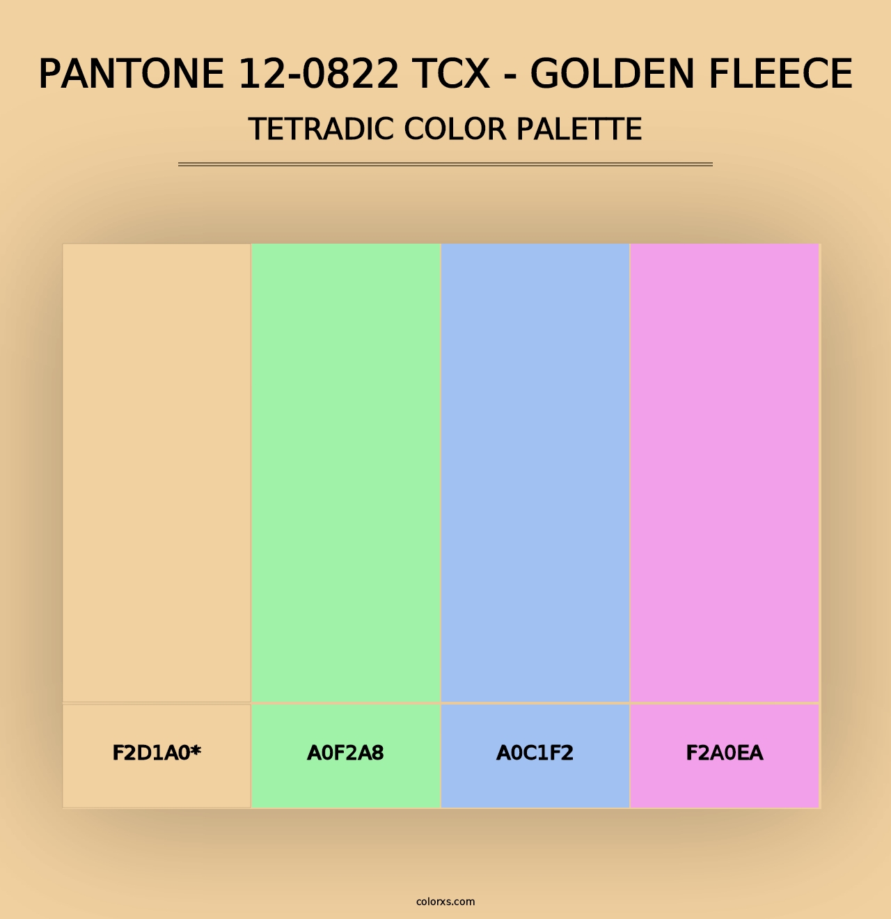 PANTONE 12-0822 TCX - Golden Fleece - Tetradic Color Palette