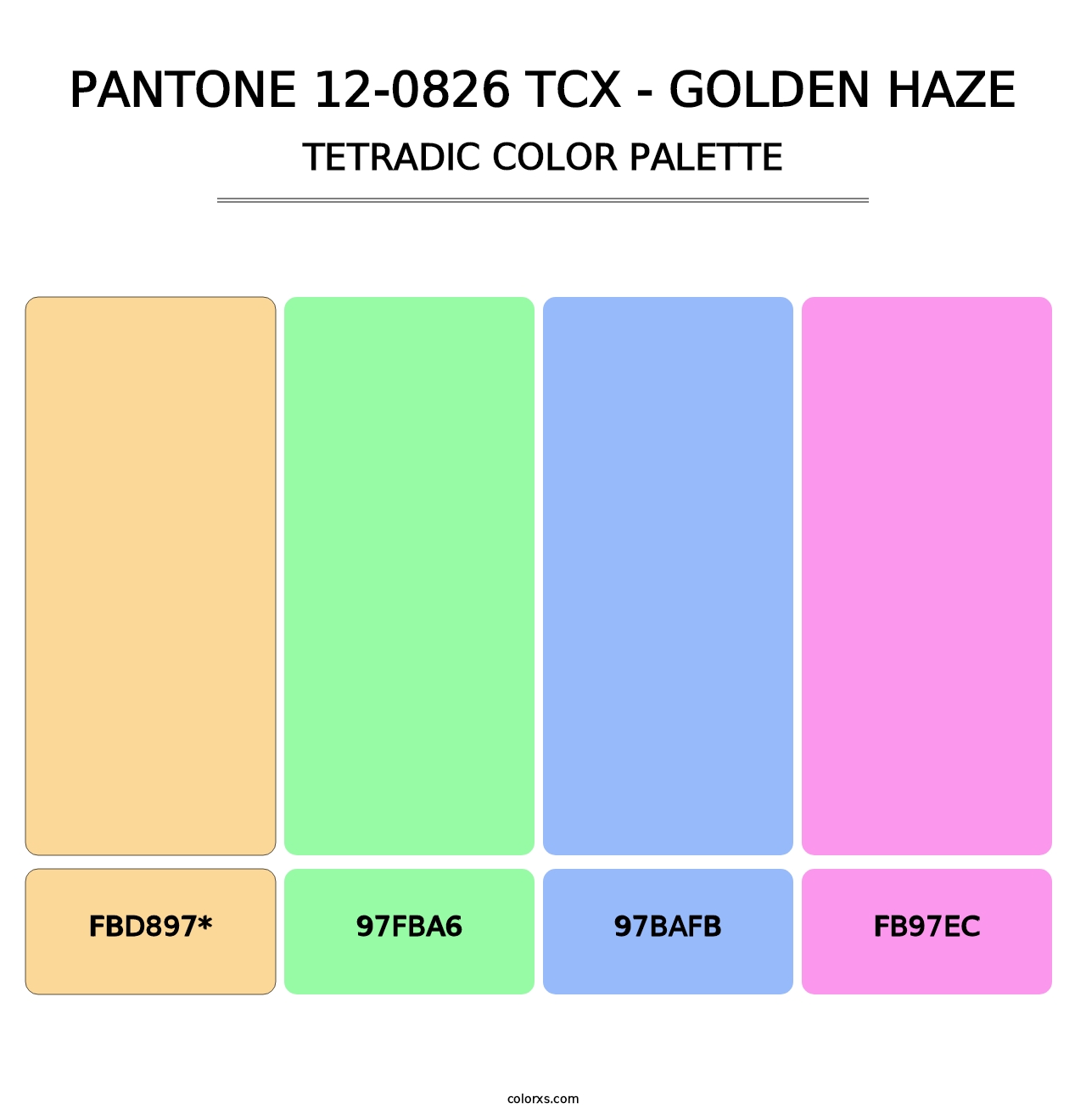 PANTONE 12-0826 TCX - Golden Haze - Tetradic Color Palette