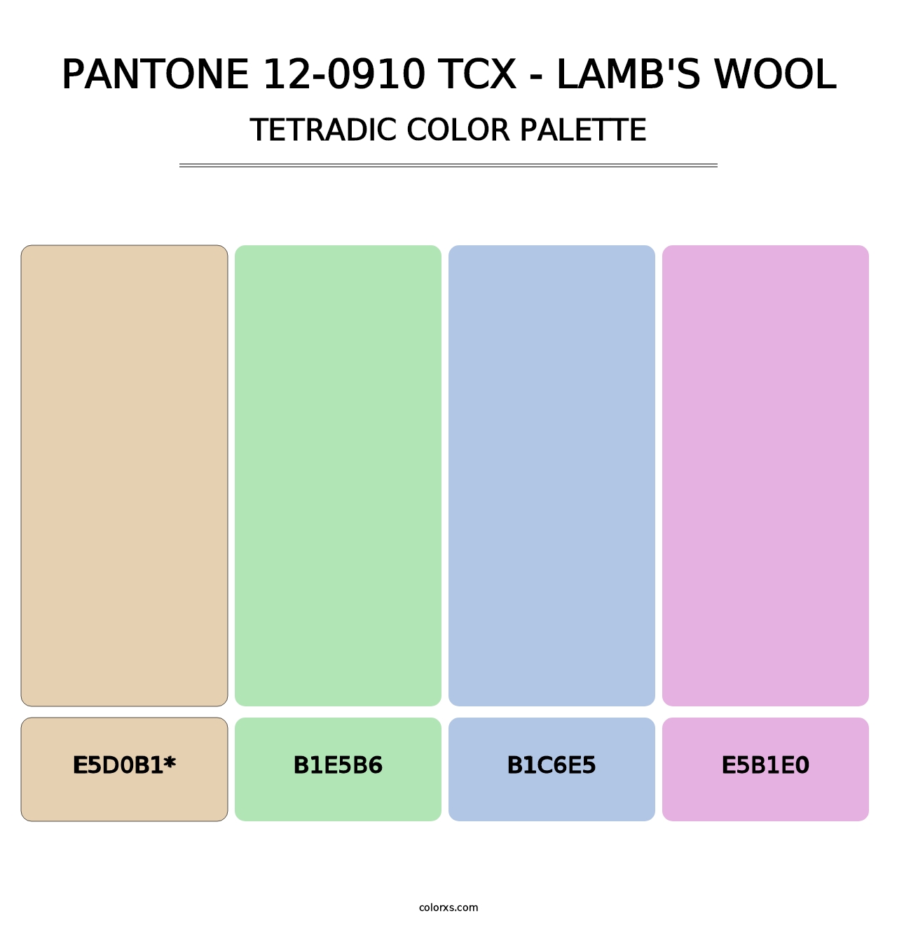 PANTONE 12-0910 TCX - Lamb's Wool - Tetradic Color Palette