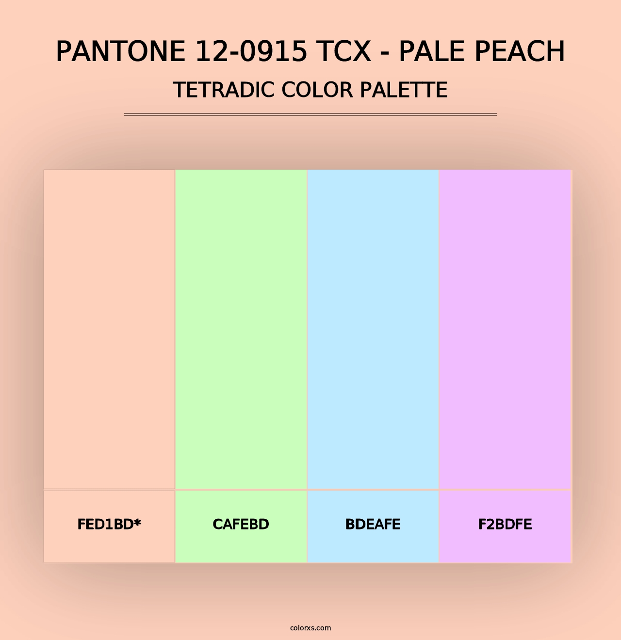 PANTONE 12-0915 TCX - Pale Peach - Tetradic Color Palette