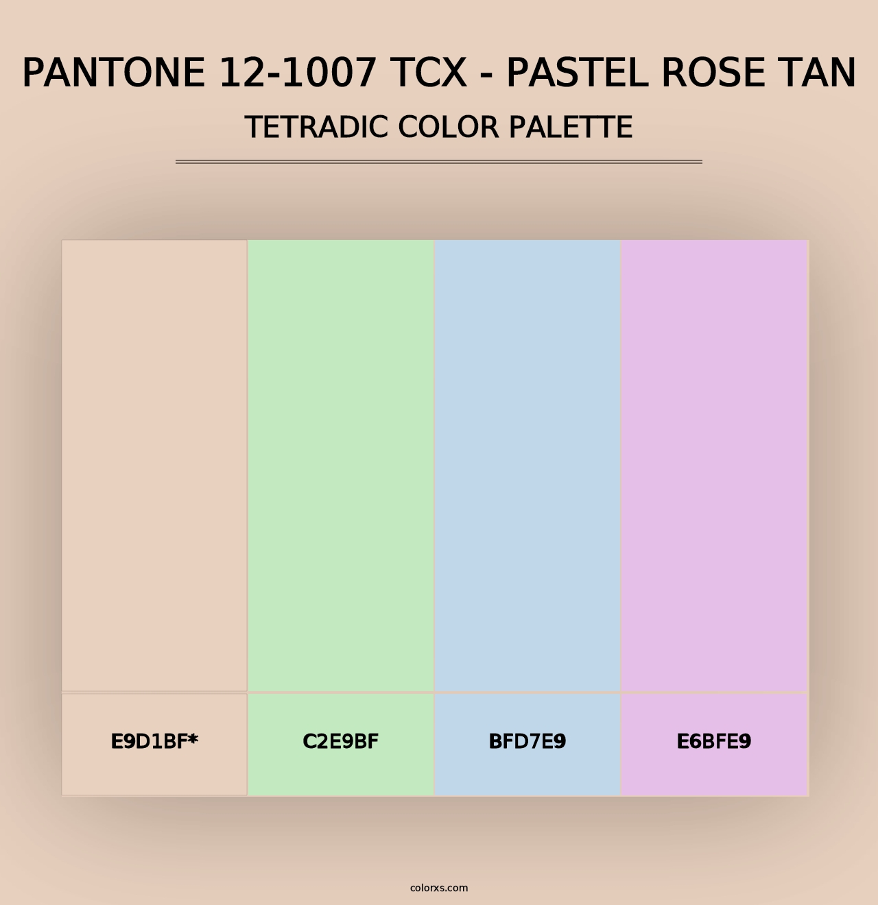 PANTONE 12-1007 TCX - Pastel Rose Tan - Tetradic Color Palette