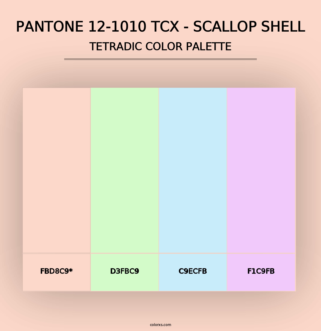 PANTONE 12-1010 TCX - Scallop Shell - Tetradic Color Palette