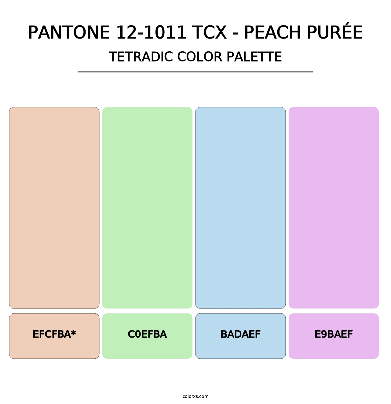 PANTONE 12-1011 TCX - Peach Purée - Tetradic Color Palette