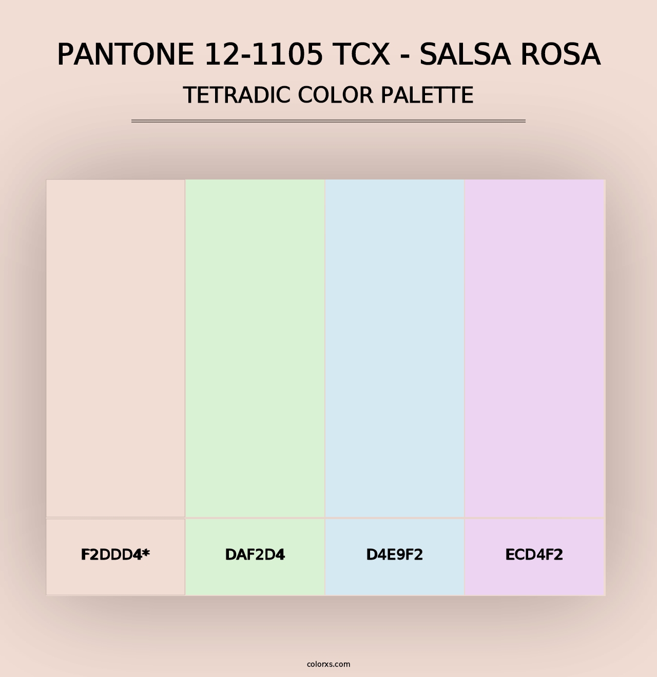 PANTONE 12-1105 TCX - Salsa Rosa - Tetradic Color Palette