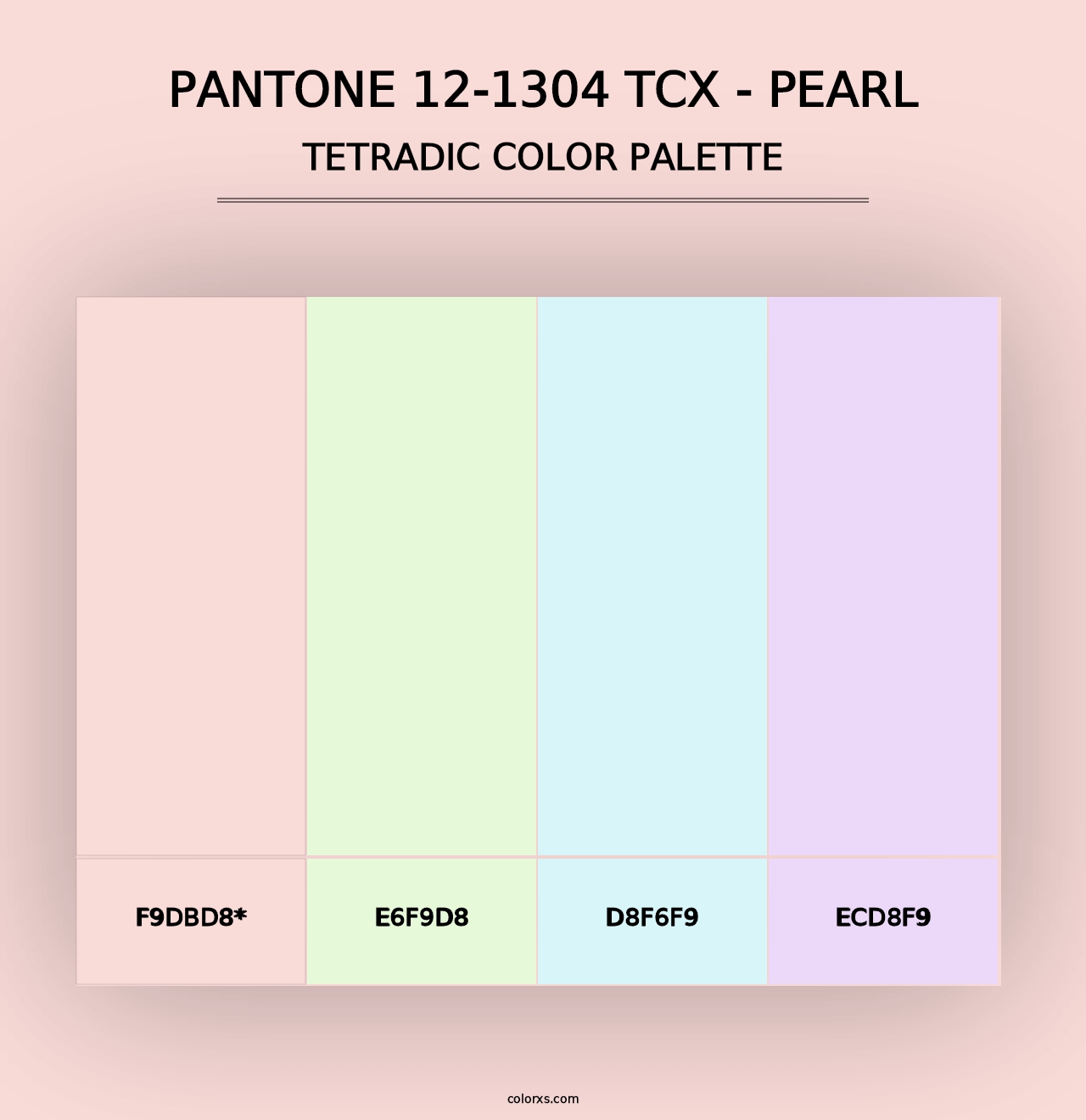 PANTONE 12-1304 TCX - Pearl - Tetradic Color Palette