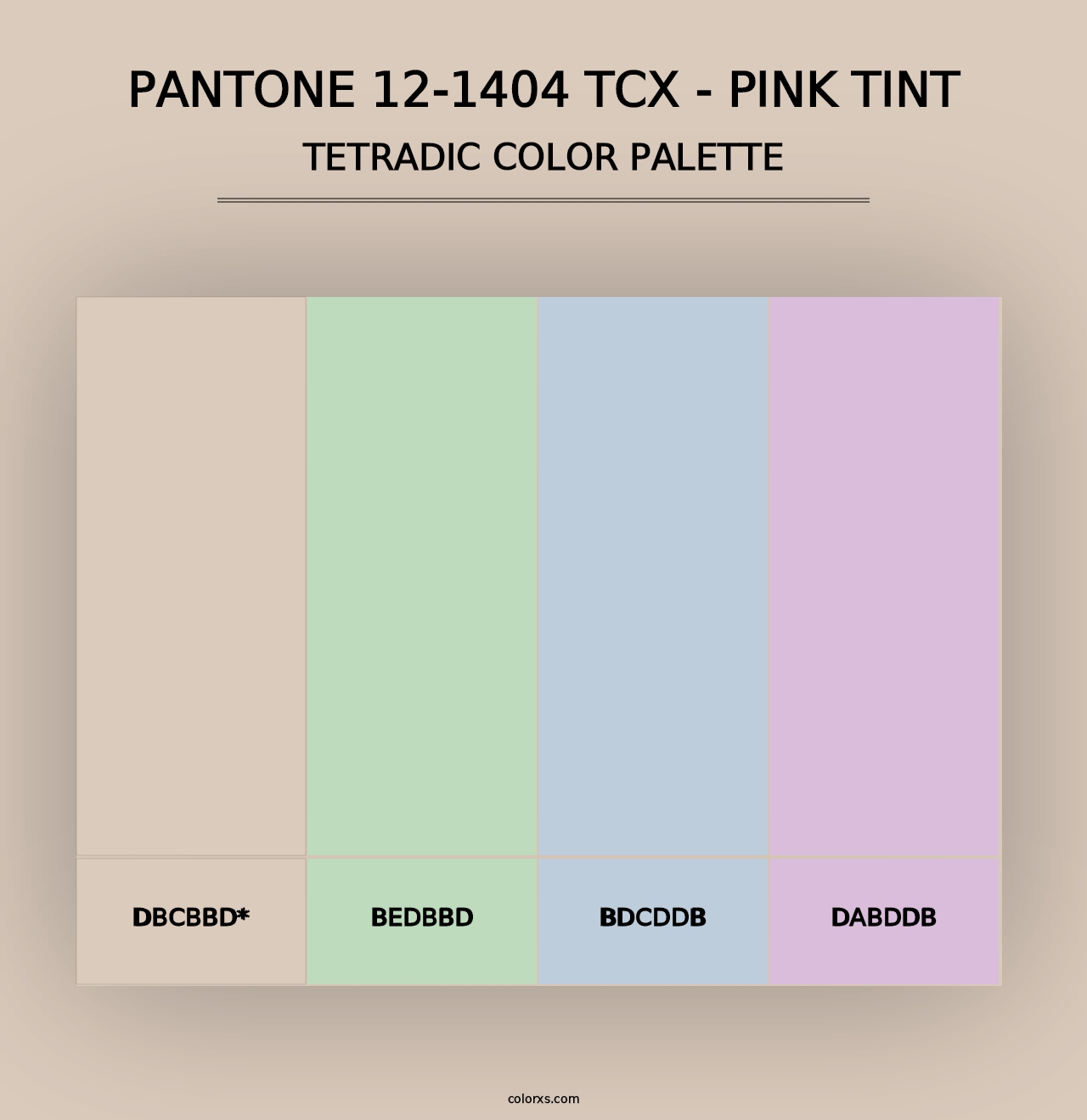 PANTONE 12-1404 TCX - Pink Tint - Tetradic Color Palette