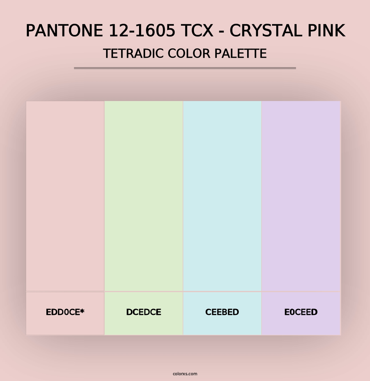 PANTONE 12-1605 TCX - Crystal Pink - Tetradic Color Palette